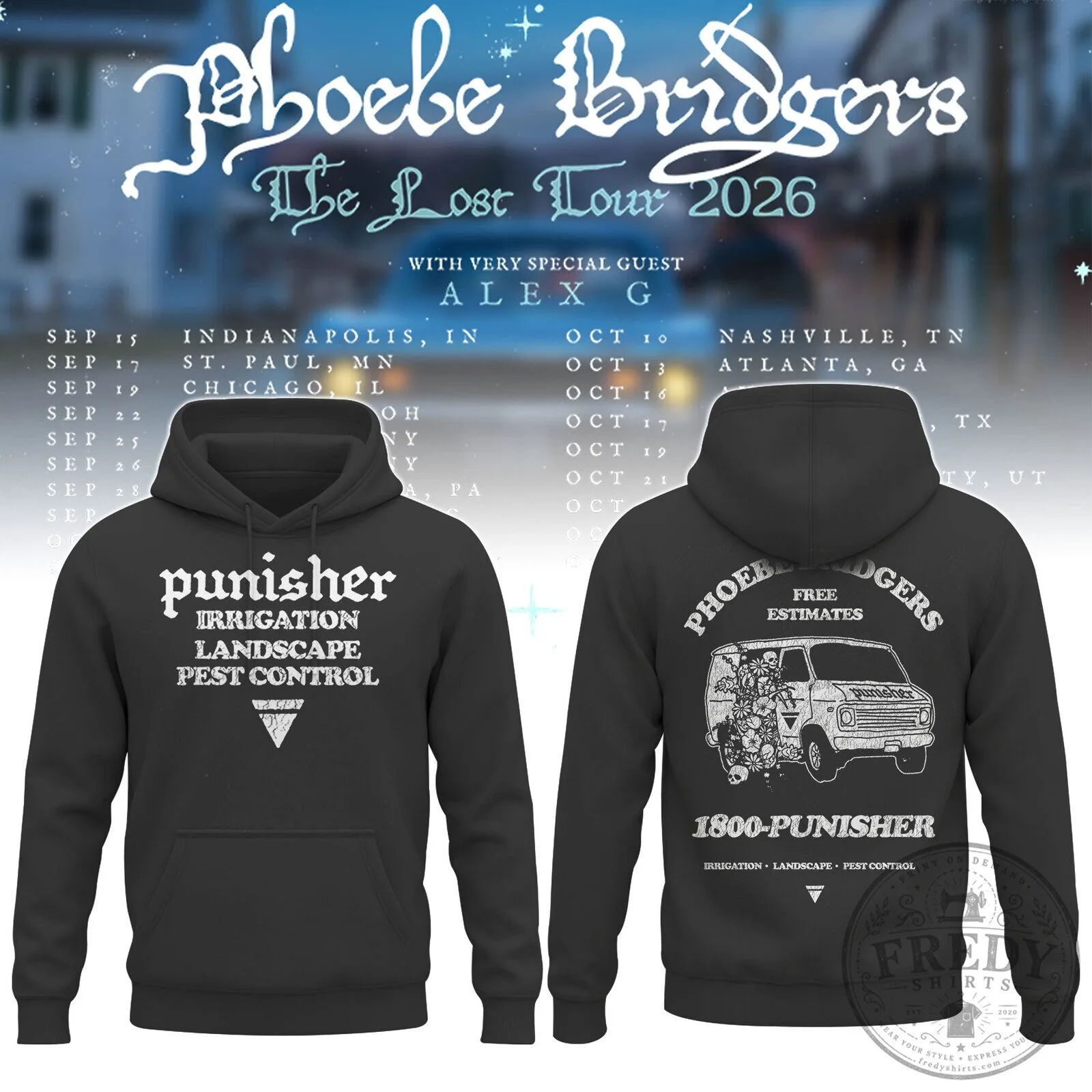 Phoebe Bridgers Punisher Irrigation Landscape Pest Control Hoodie