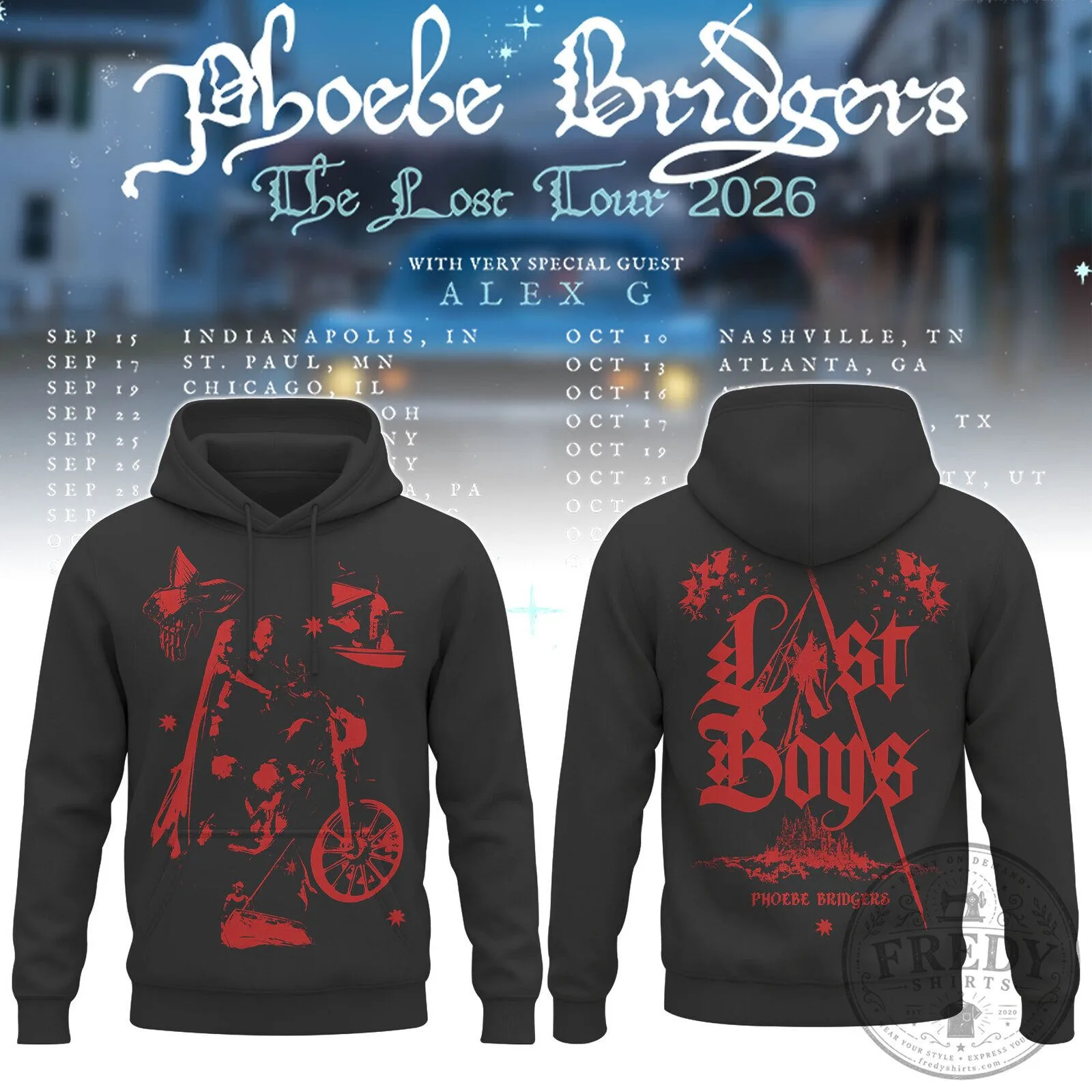 Phoebe Bridgers The Lost Tour 2026 Concert Music Band Hoodie
