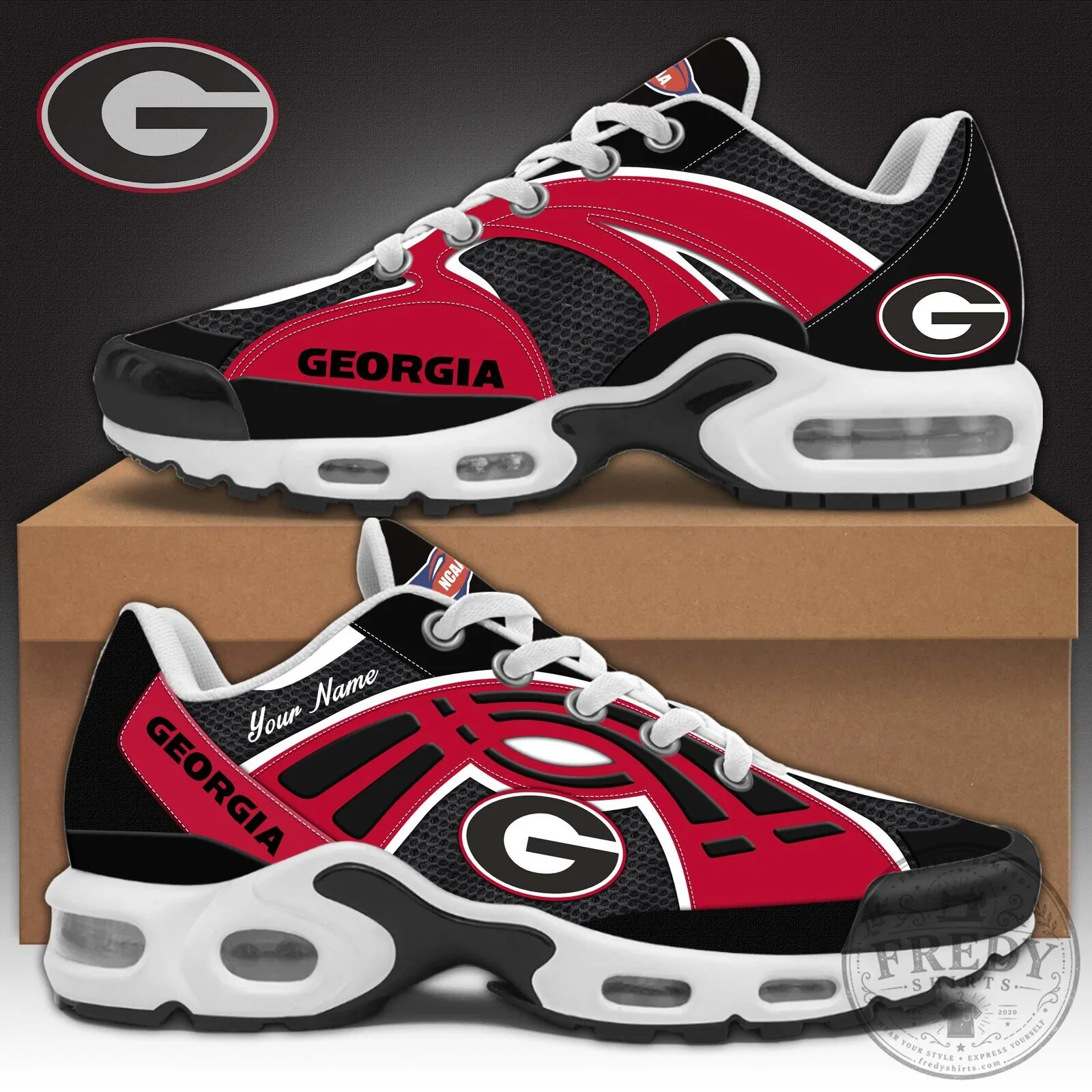 Georgia Bulldogs NCAA Team Logo Personalized Athletic Sneakers