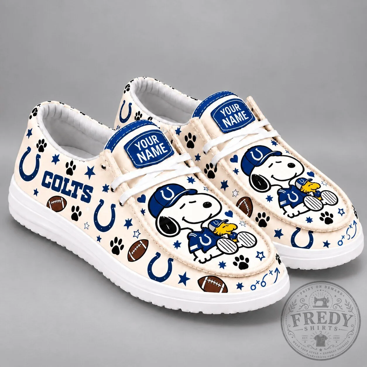 Indianapolis Colts Snoopy And Woodstock Personalized Shoes