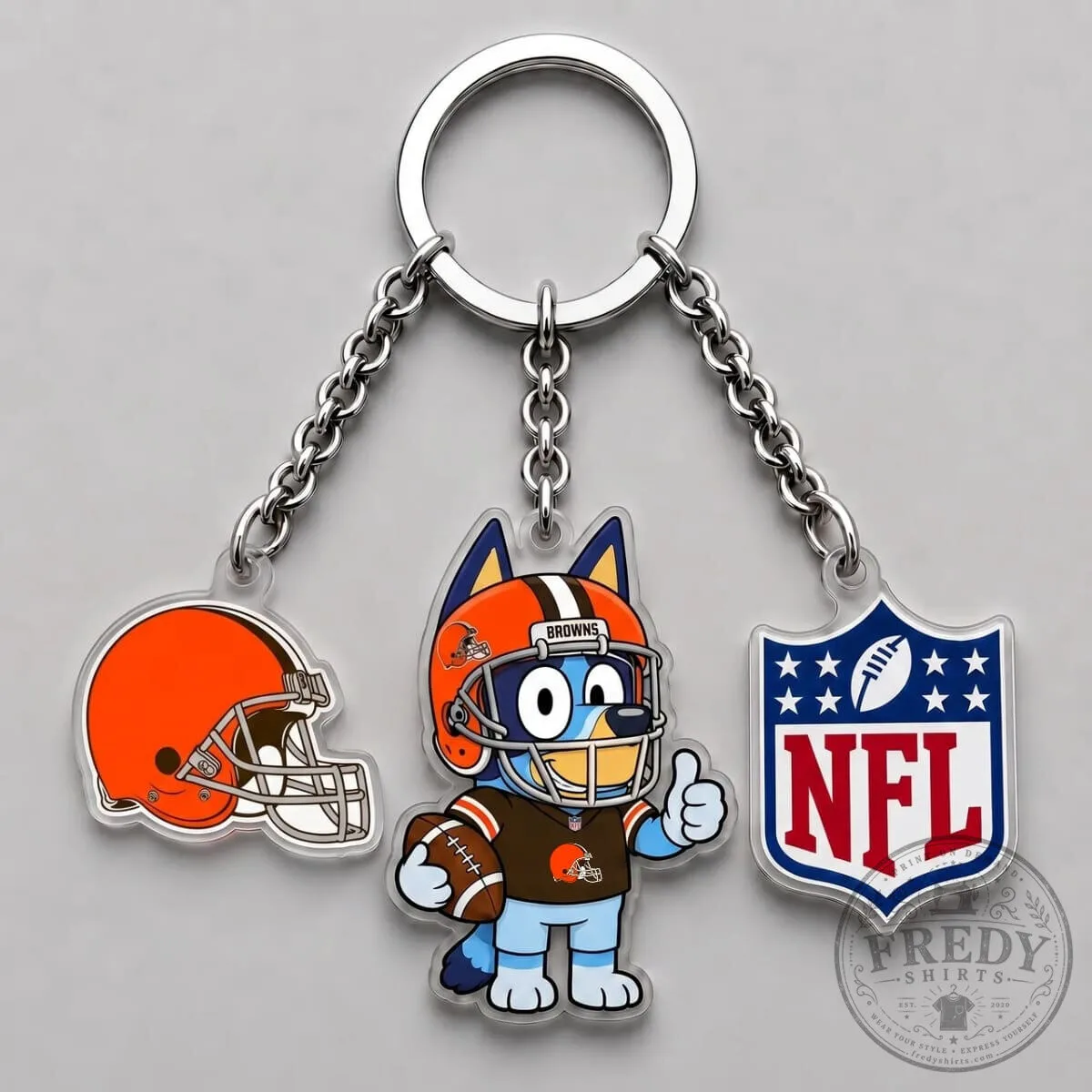 Cleveland Browns Bluey Football Character and Helmet National Football League Keychain