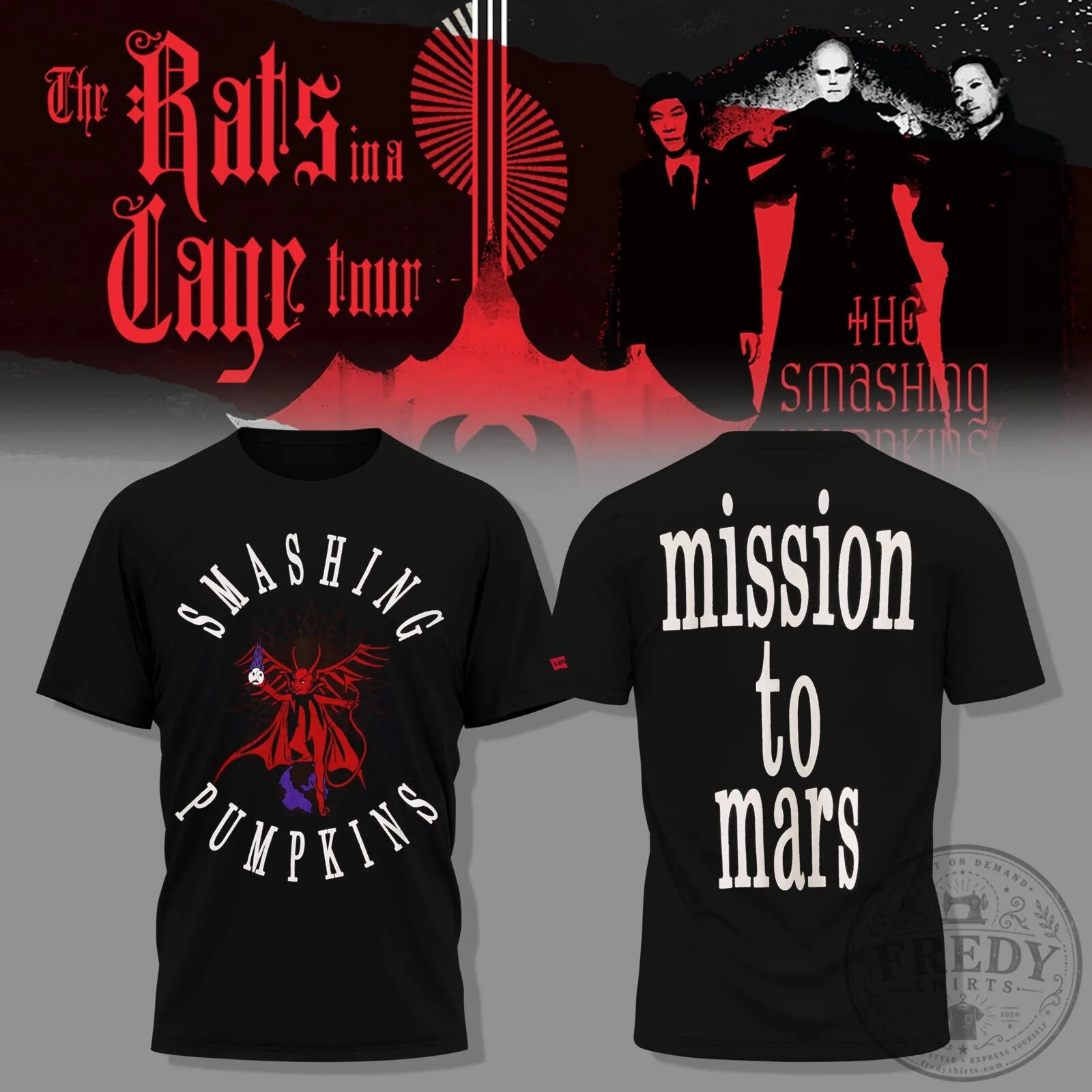 The Smashing Pumpkins The Rats In A Cage Tour 2026 Black Band T-Shirt