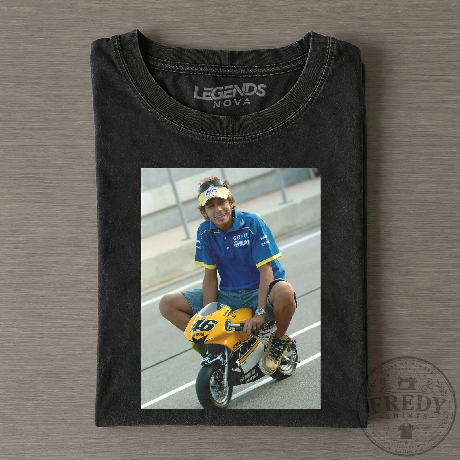 Valentino Rossi Motorcycle Racing Legend Graphic Print T-Shirt