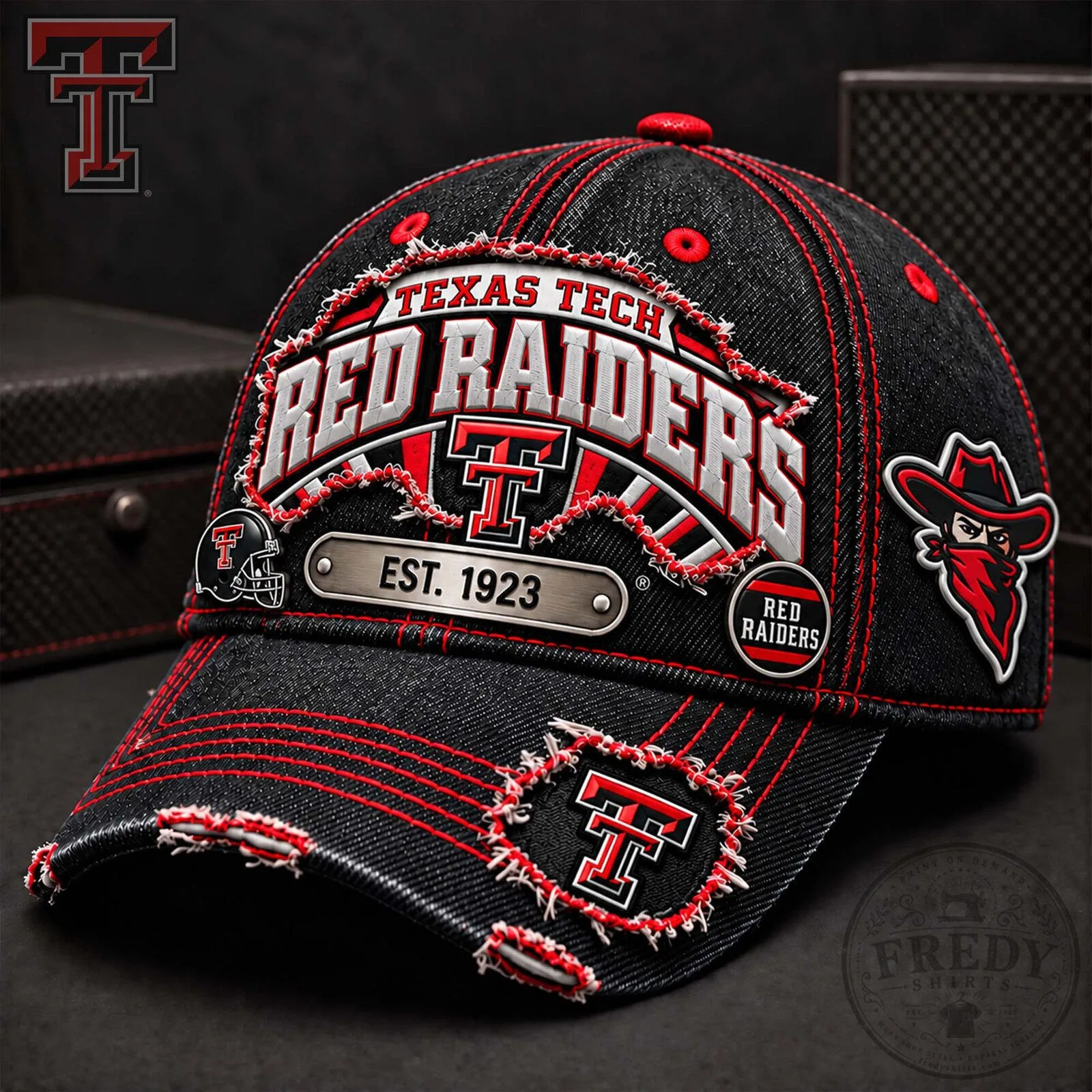 Texas Tech Red Raiders Distressed Denim Baseball Cap Hat