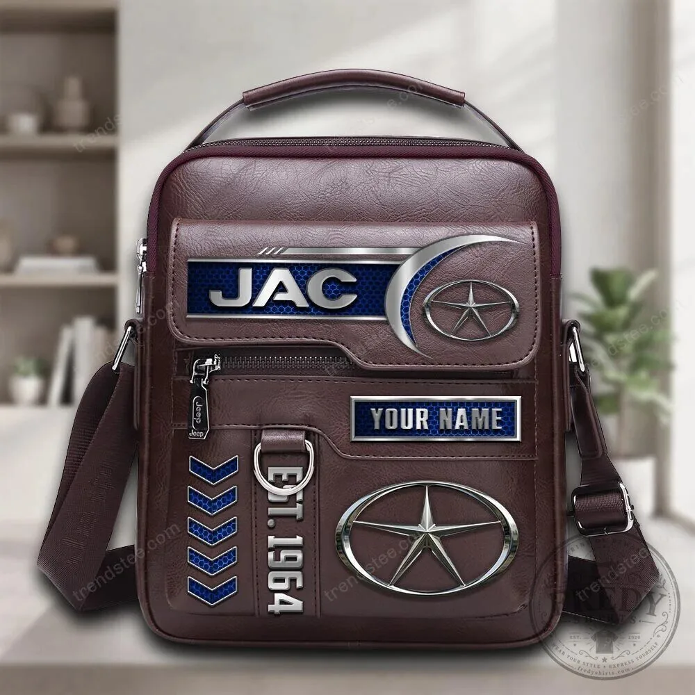 JAC Motors Personalized Name Car Logo Est 1964 Leather Handbag