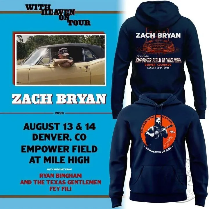 Zach Bryan Denver Broncos Empower Field Concert Hoodie