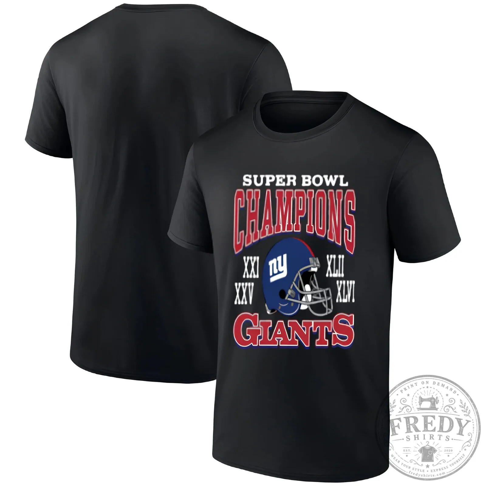 New York Giants Super Bowl Champions Black T-Shirt