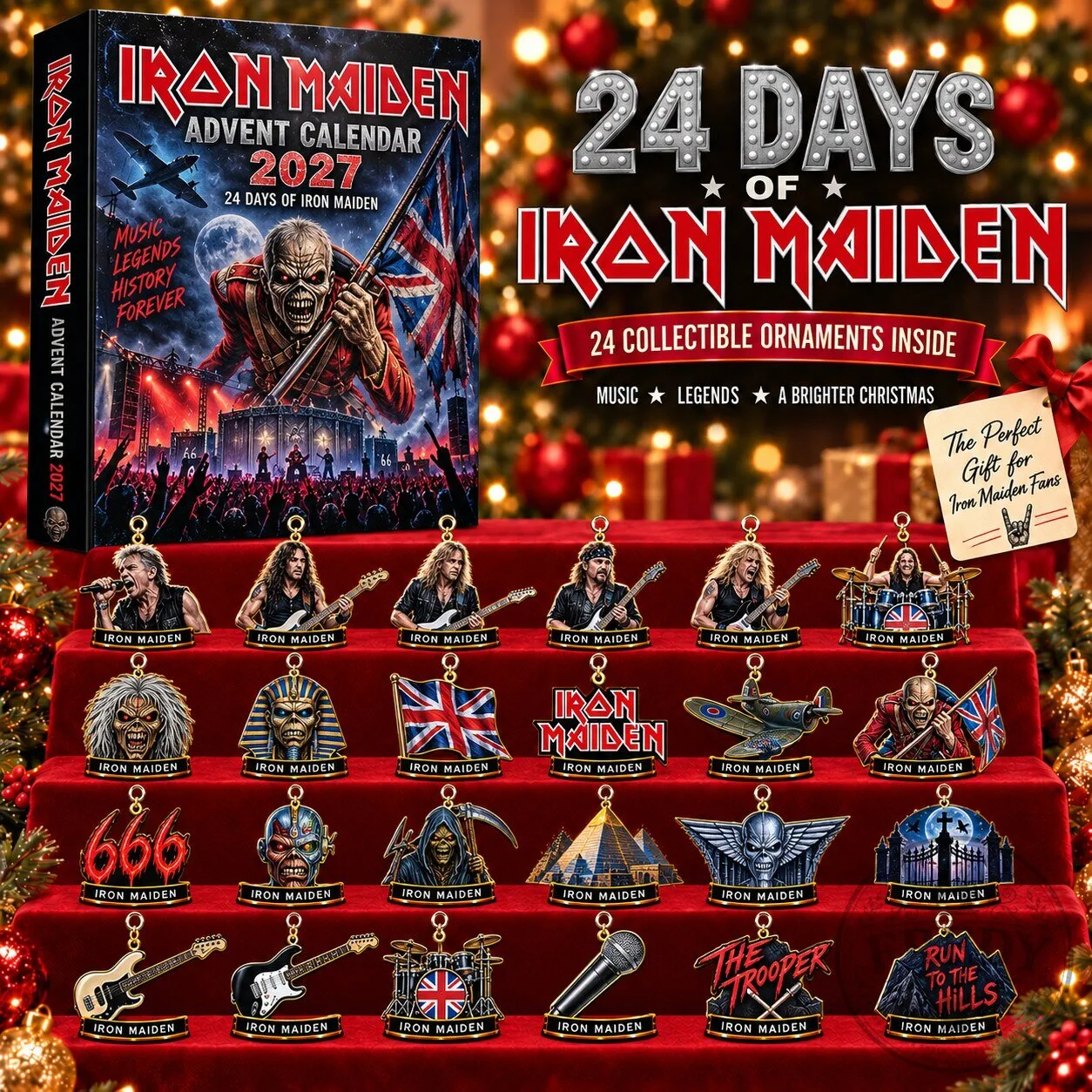 Iron Maiden 2027 Advent Calendar 24 Collectible Ornaments Gift Set