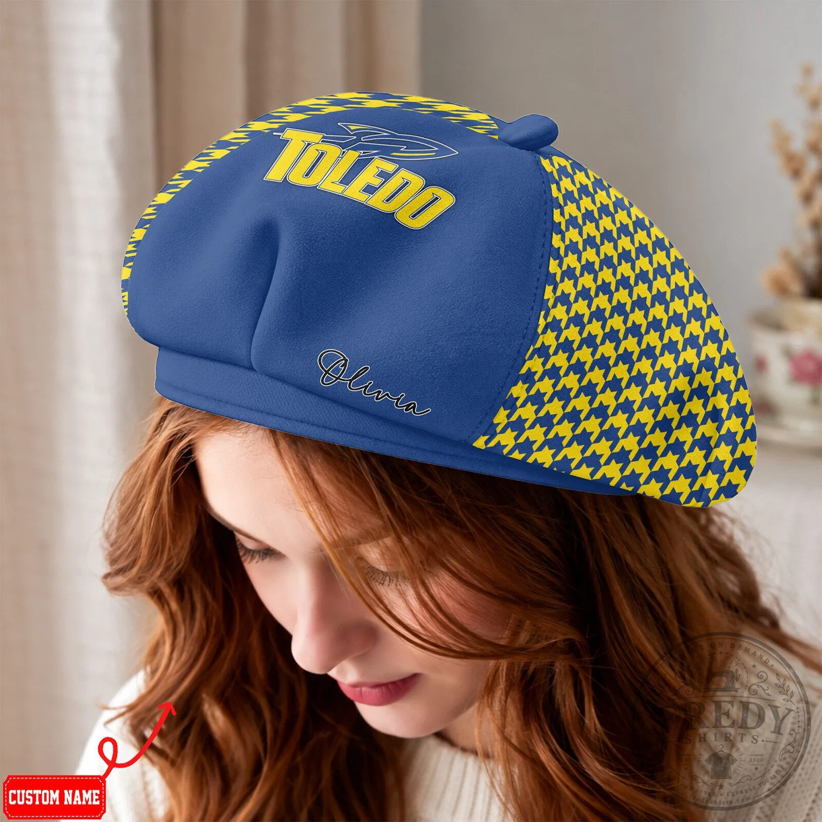 Toledo Rockets NCAA Women's Houndstooth Beret Hat