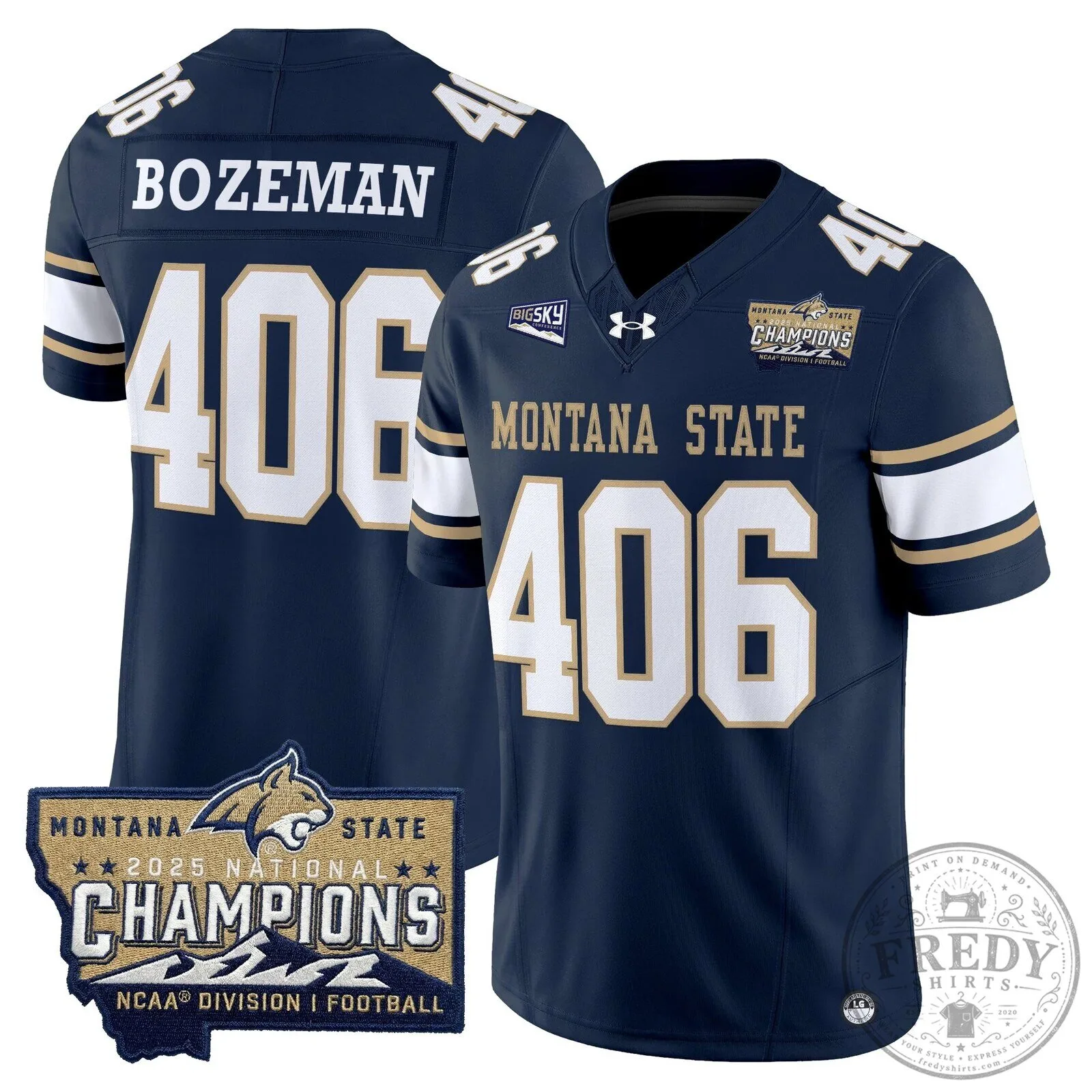 2025 National Champions Jersey for Montana State Bobcats Football 45 2025 National Champions Jersey for Montana State Bobcats Football