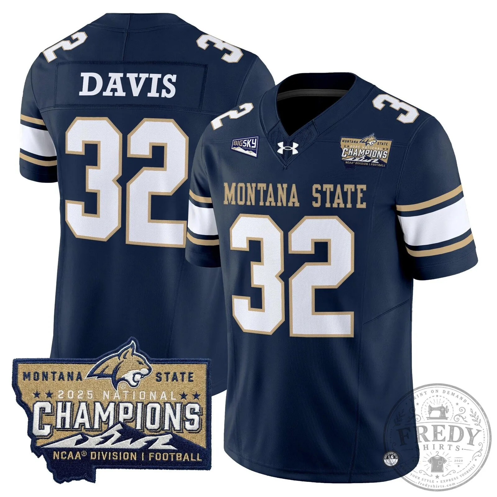 2025 National Champions Jersey for Montana State Bobcats Football 46 2025 National Champions Jersey for Montana State Bobcats Football