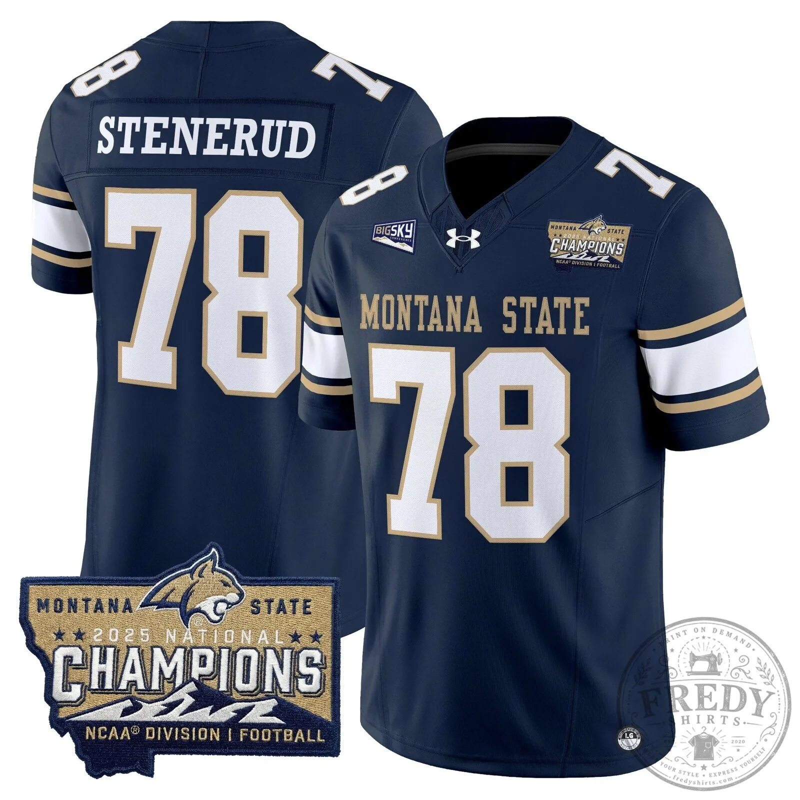 2025 National Champions Jersey for Montana State Bobcats Football 48 2025 National Champions Jersey for Montana State Bobcats Football