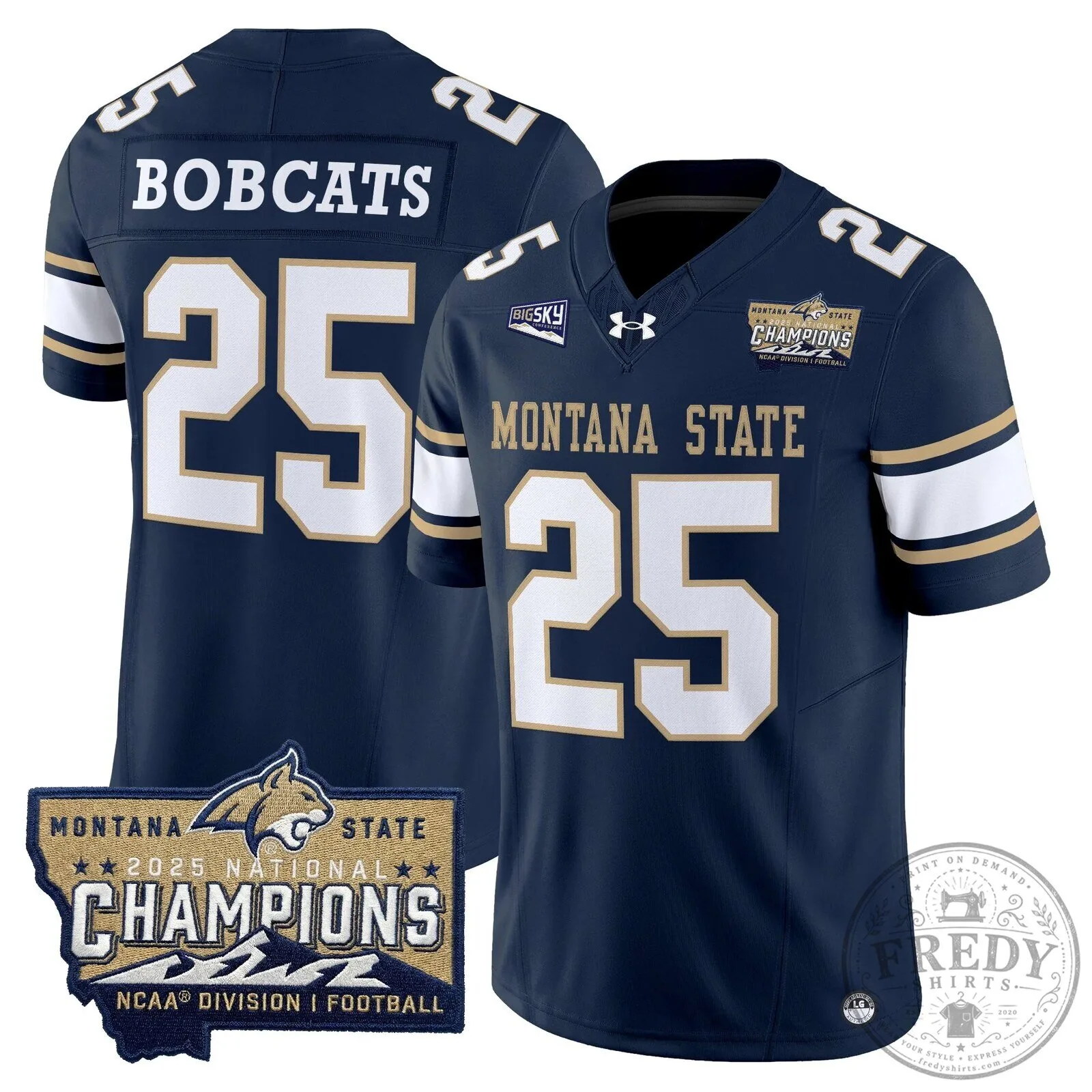 2025 National Champions Jersey for Montana State Bobcats Football 50 2025 National Champions Jersey for Montana State Bobcats Football