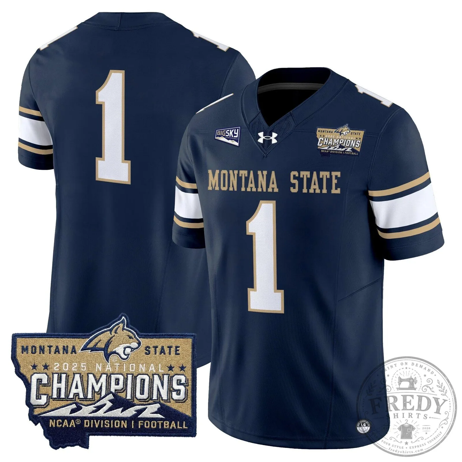 2025 National Champions Jersey for Montana State Bobcats Football 51 2025 National Champions Jersey for Montana State Bobcats Football