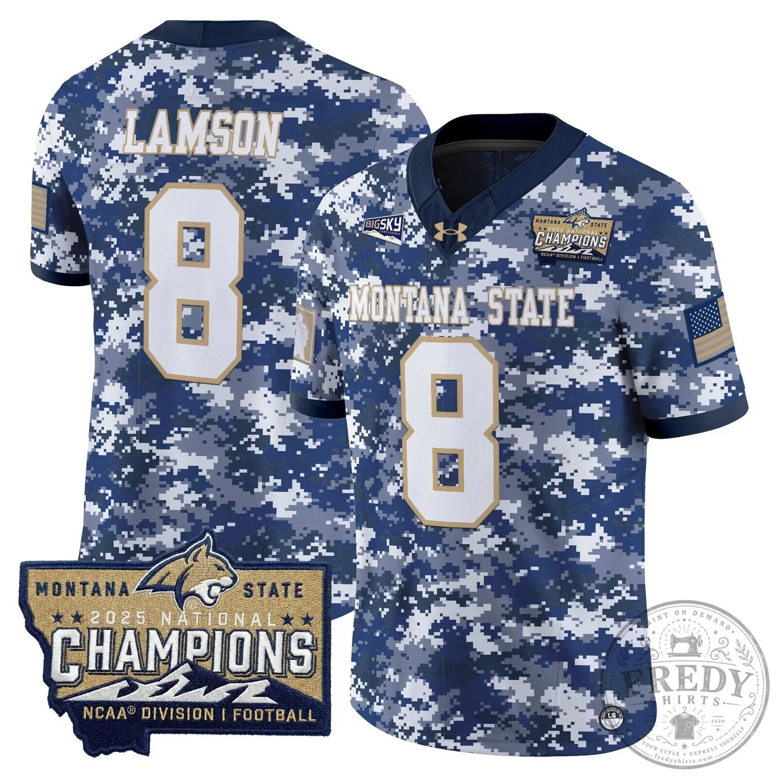 2025 National Champions Jersey for Montana State Bobcats Football 52 2025 National Champions Jersey for Montana State Bobcats Football