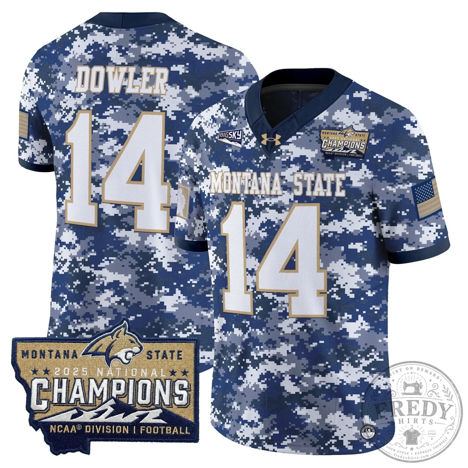 2025 National Champions Jersey for Montana State Bobcats Football 55 2025 National Champions Jersey for Montana State Bobcats Football