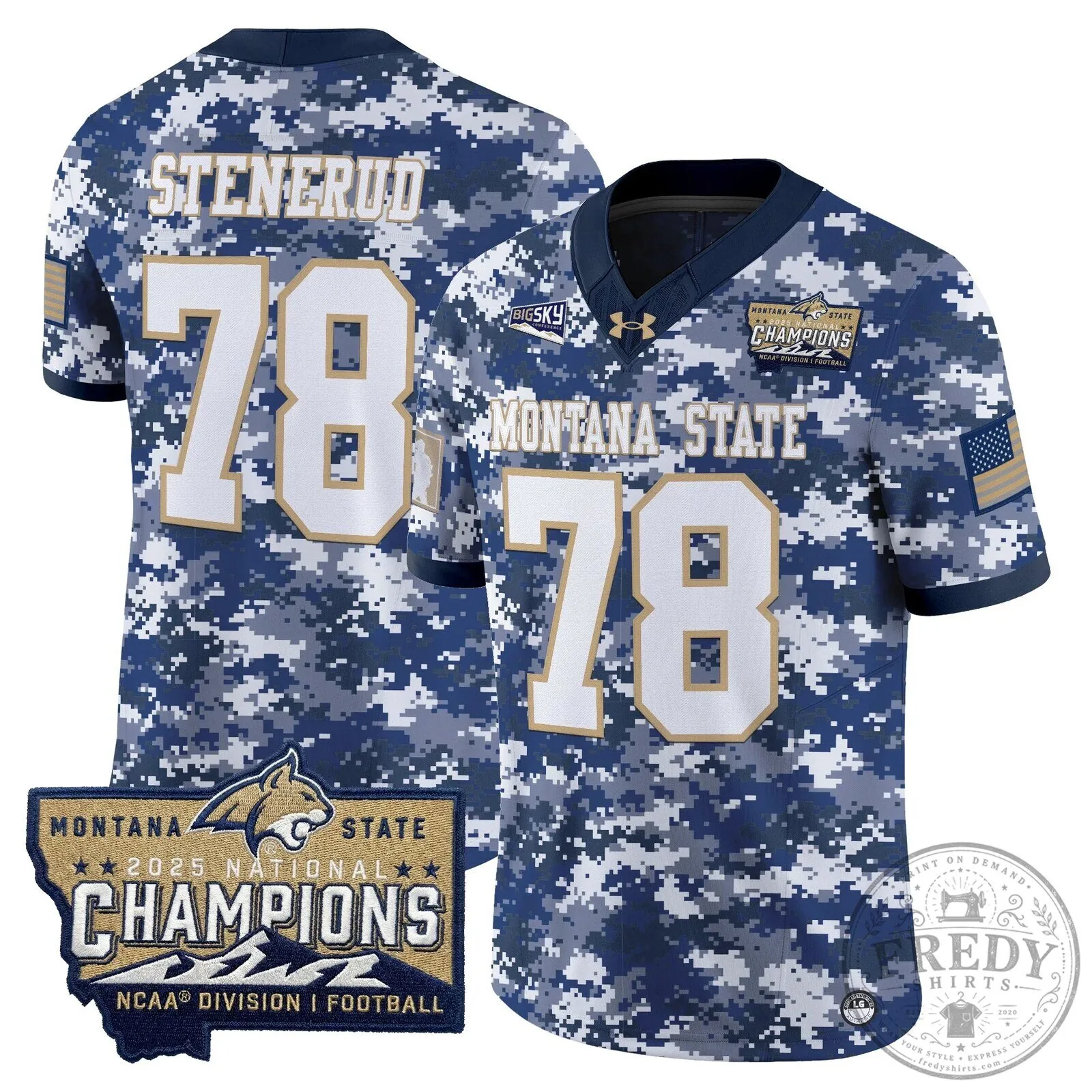 2025 National Champions Jersey for Montana State Bobcats Football 56 2025 National Champions Jersey for Montana State Bobcats Football