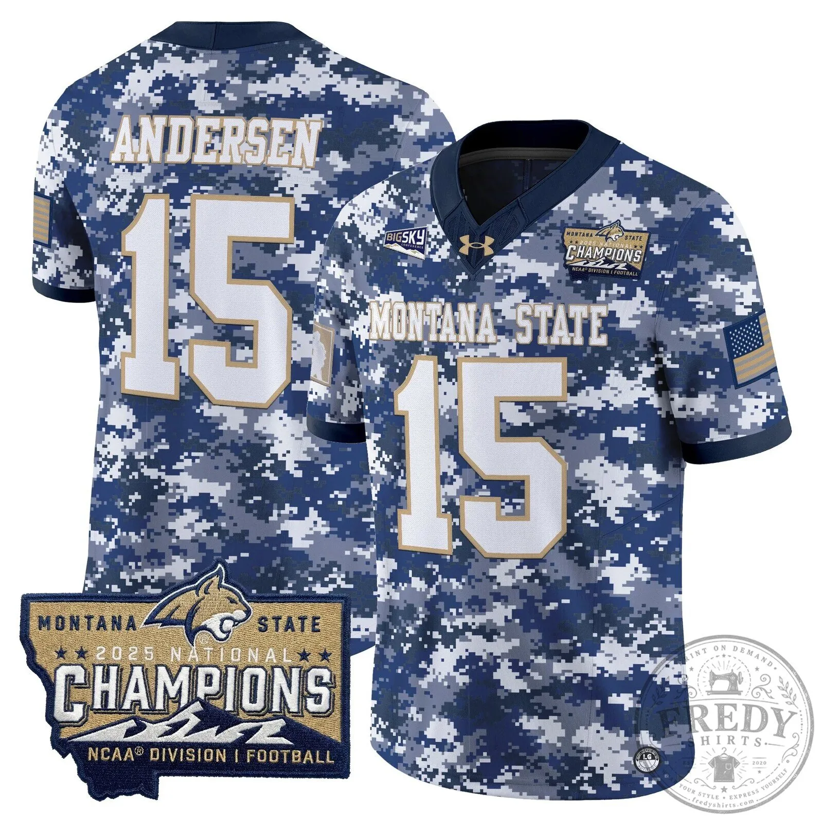 2025 National Champions Jersey for Montana State Bobcats Football 57 2025 National Champions Jersey for Montana State Bobcats Football