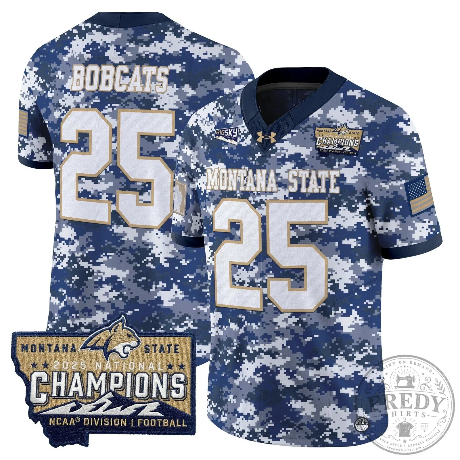 2025 National Champions Jersey for Montana State Bobcats Football 58 2025 National Champions Jersey for Montana State Bobcats Football