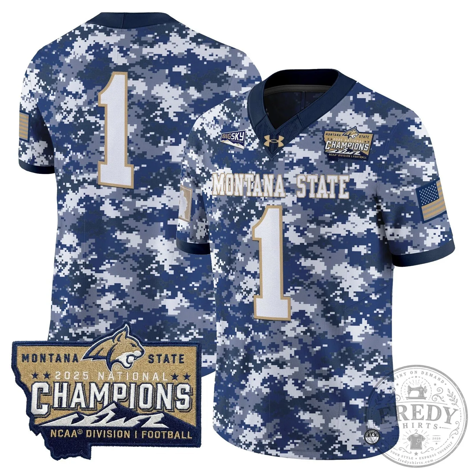 2025 National Champions Jersey for Montana State Bobcats Football 59 2025 National Champions Jersey for Montana State Bobcats Football