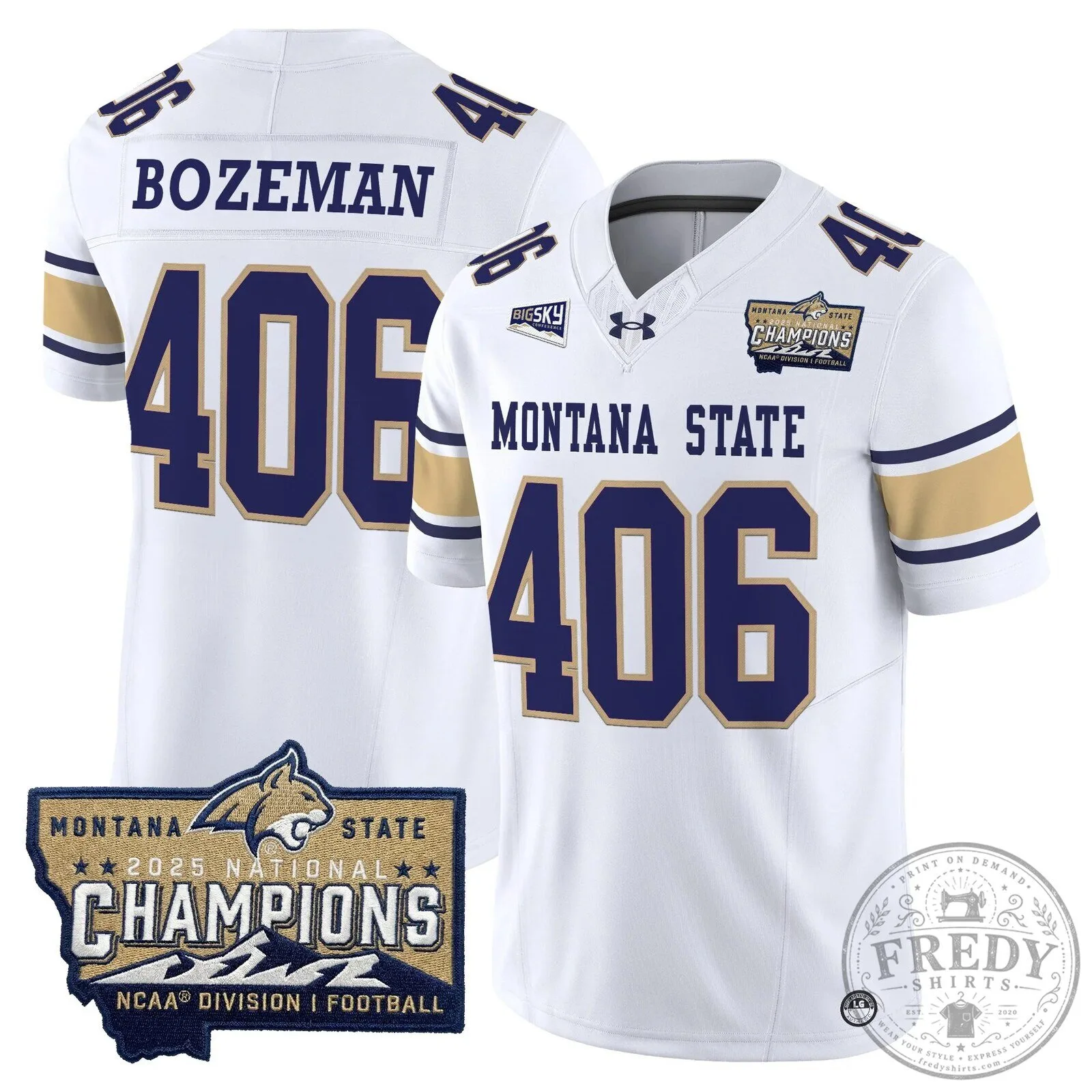 2025 National Champions Jersey for Montana State Bobcats Football 61 2025 National Champions Jersey for Montana State Bobcats Football