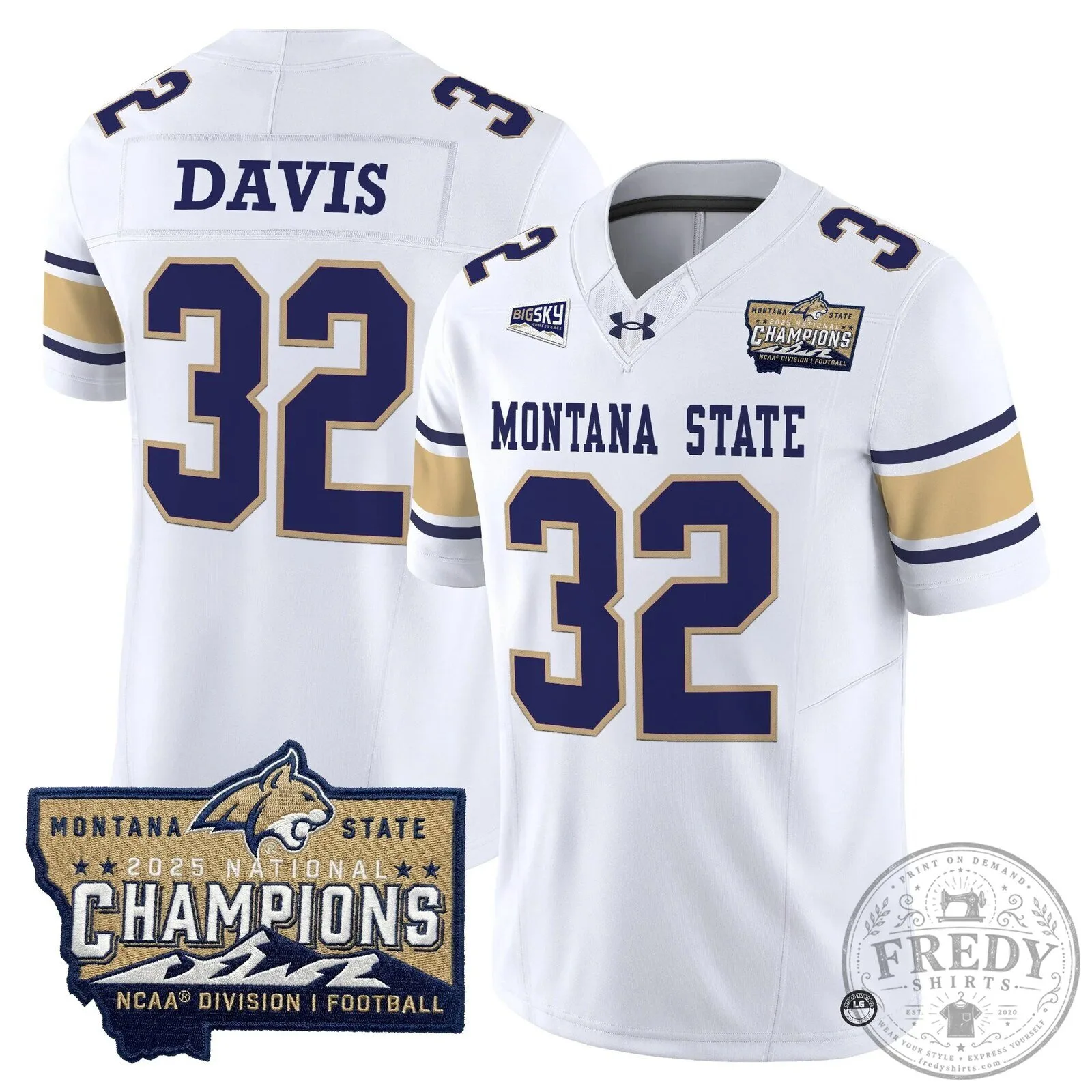 2025 National Champions Jersey for Montana State Bobcats Football 62 2025 National Champions Jersey for Montana State Bobcats Football