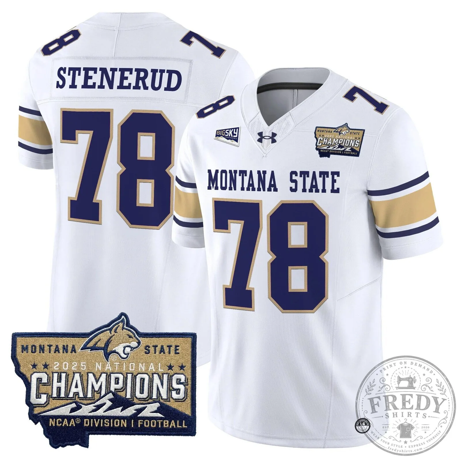 2025 National Champions Jersey for Montana State Bobcats Football 64 2025 National Champions Jersey for Montana State Bobcats Football