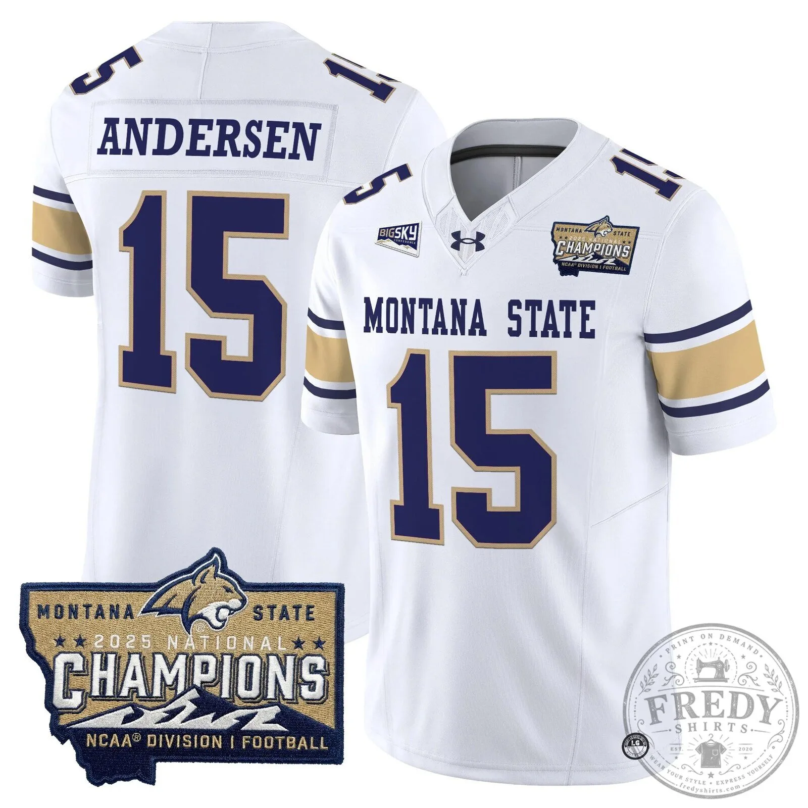 2025 National Champions Jersey for Montana State Bobcats Football 65 2025 National Champions Jersey for Montana State Bobcats Football