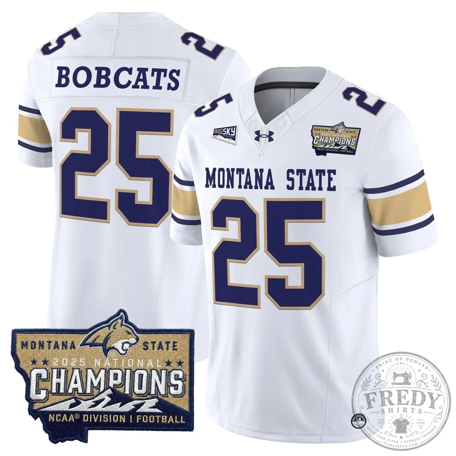 2025 National Champions Jersey for Montana State Bobcats Football 66 2025 National Champions Jersey for Montana State Bobcats Football
