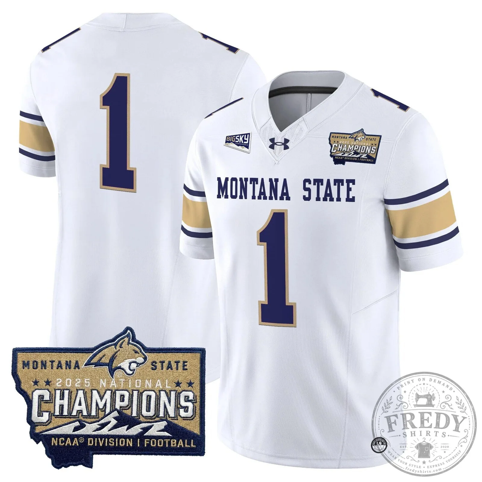 2025 National Champions Jersey for Montana State Bobcats Football 67 2025 National Champions Jersey for Montana State Bobcats Football