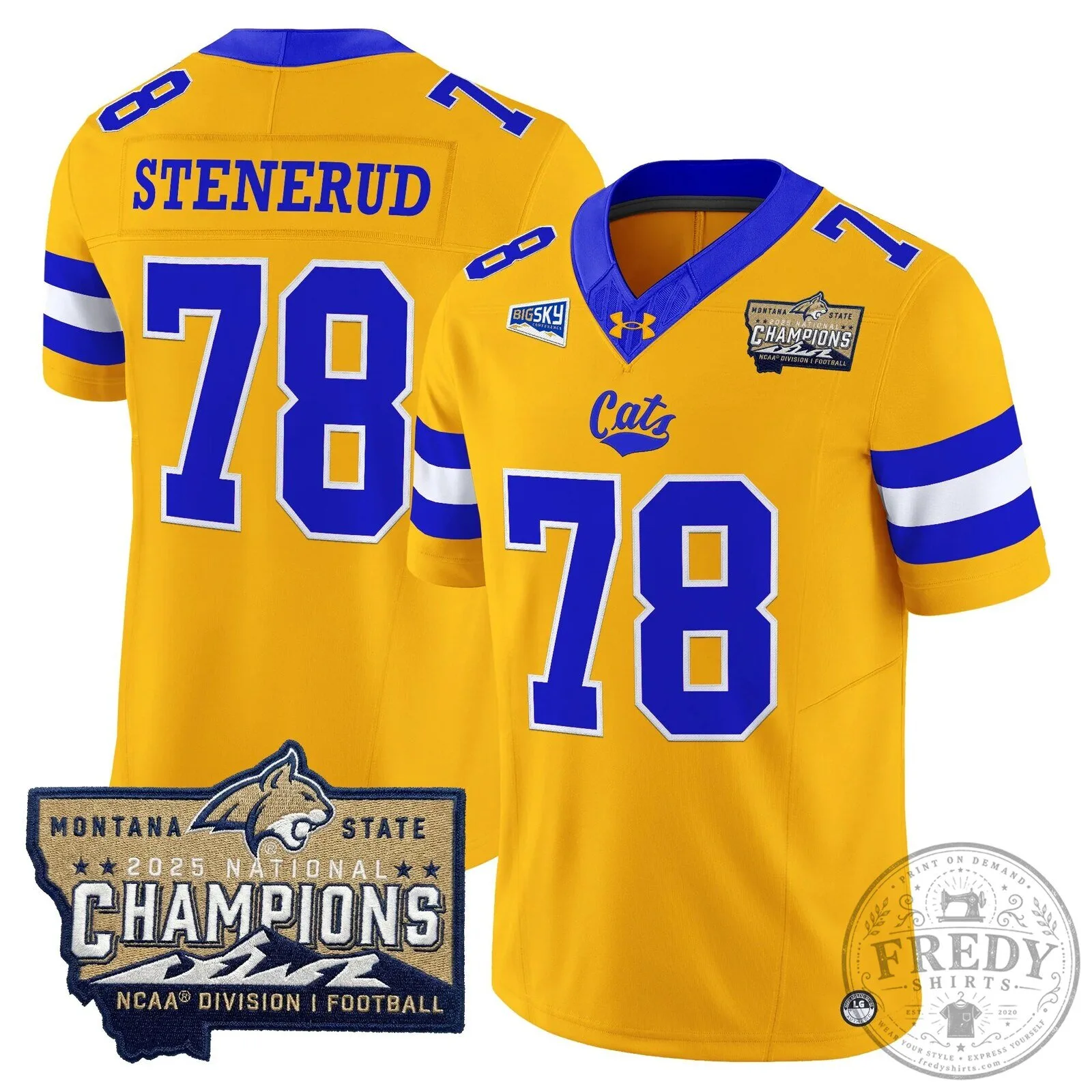 2025 National Champions Jersey for Montana State Bobcats Football 72 2025 National Champions Jersey for Montana State Bobcats Football