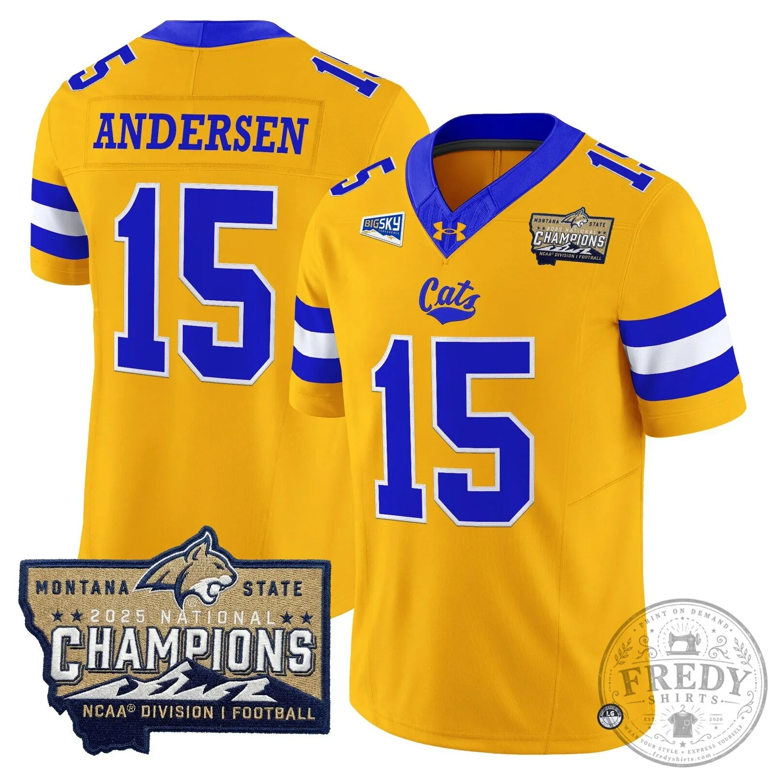 2025 National Champions Jersey for Montana State Bobcats Football 73 2025 National Champions Jersey for Montana State Bobcats Football