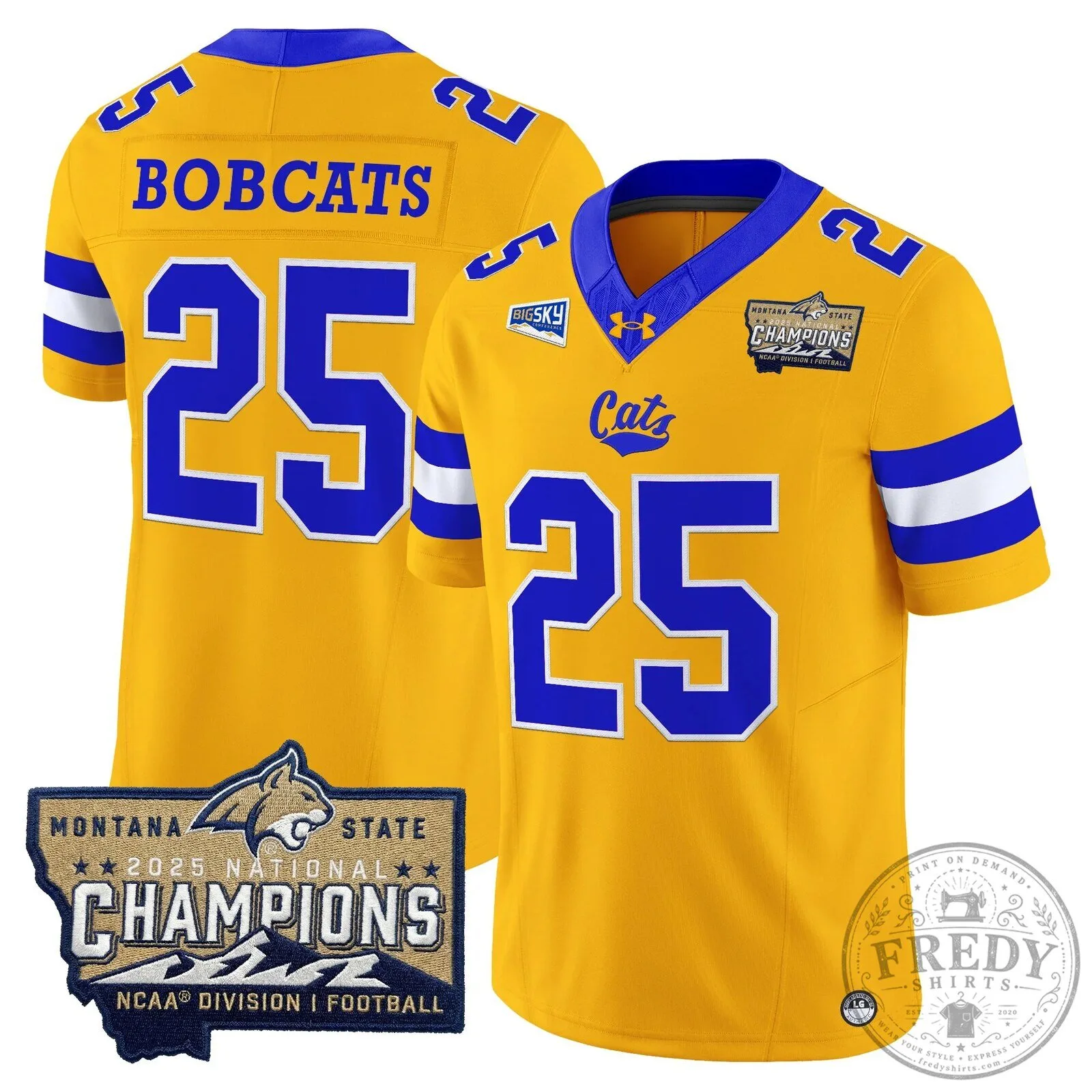 2025 National Champions Jersey for Montana State Bobcats Football 74 2025 National Champions Jersey for Montana State Bobcats Football