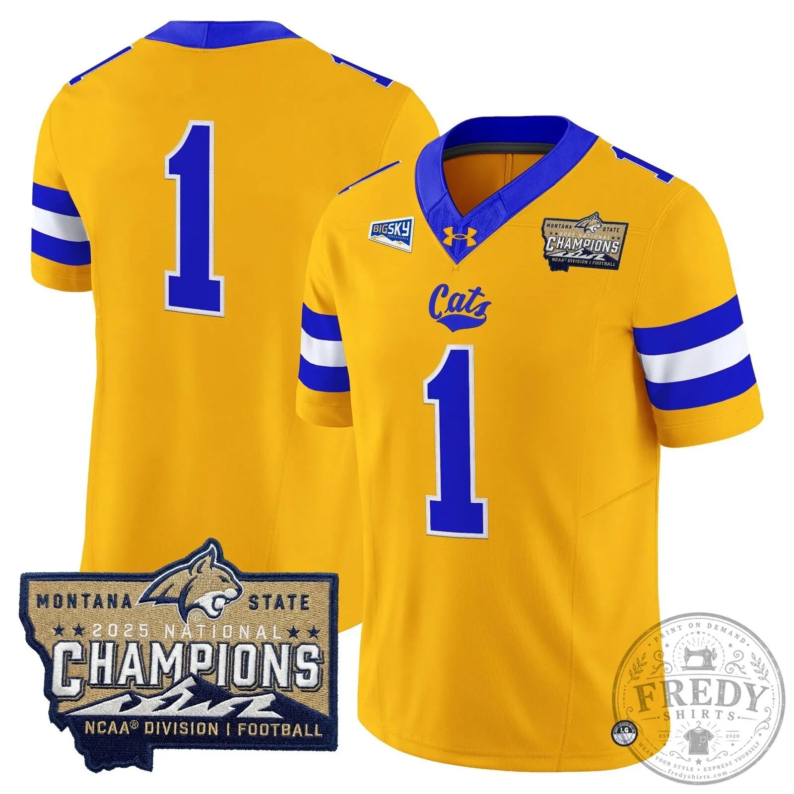 2025 National Champions Jersey for Montana State Bobcats Football 75 2025 National Champions Jersey for Montana State Bobcats Football