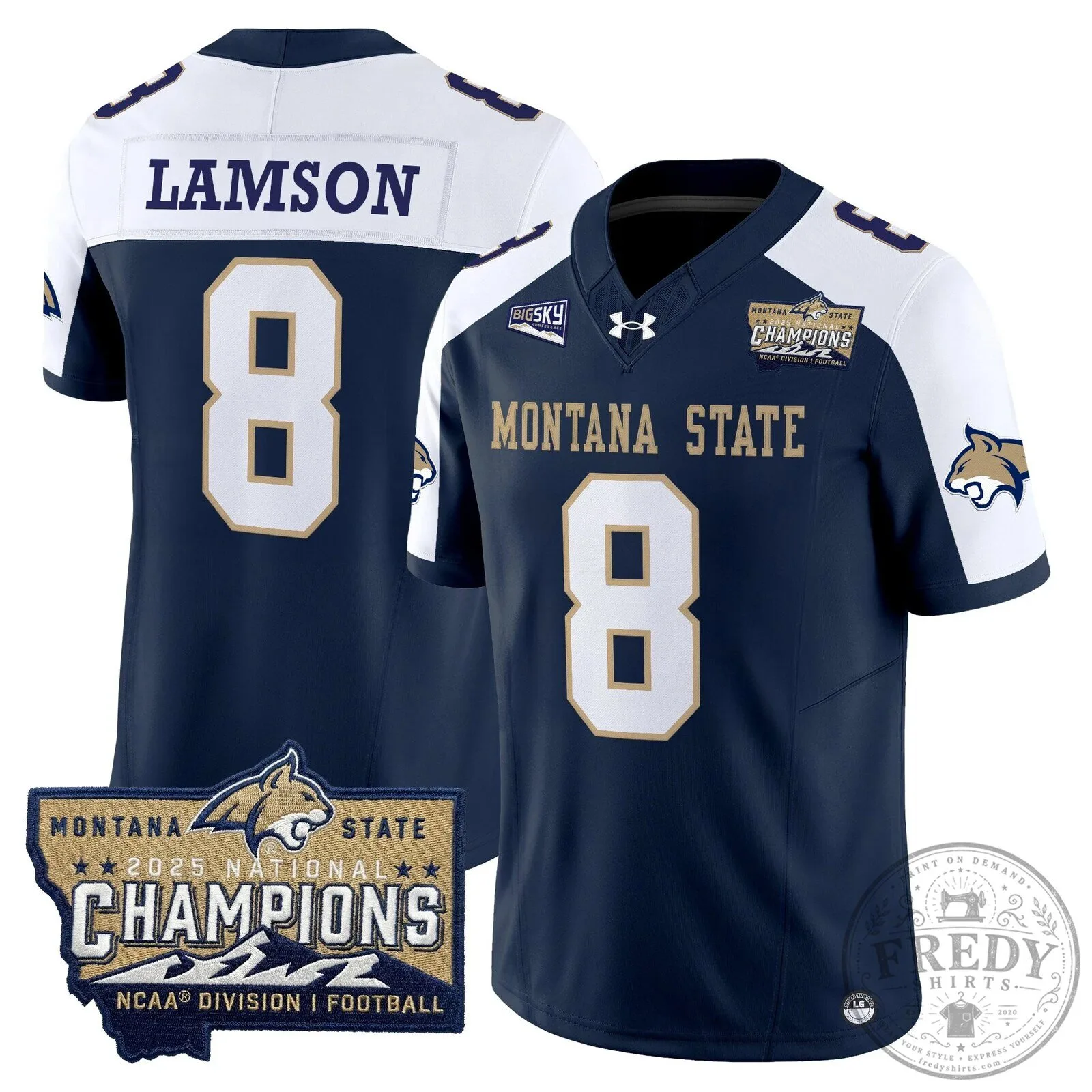 2025 National Champions Jersey for Montana State Bobcats Football 76 2025 National Champions Jersey for Montana State Bobcats Football