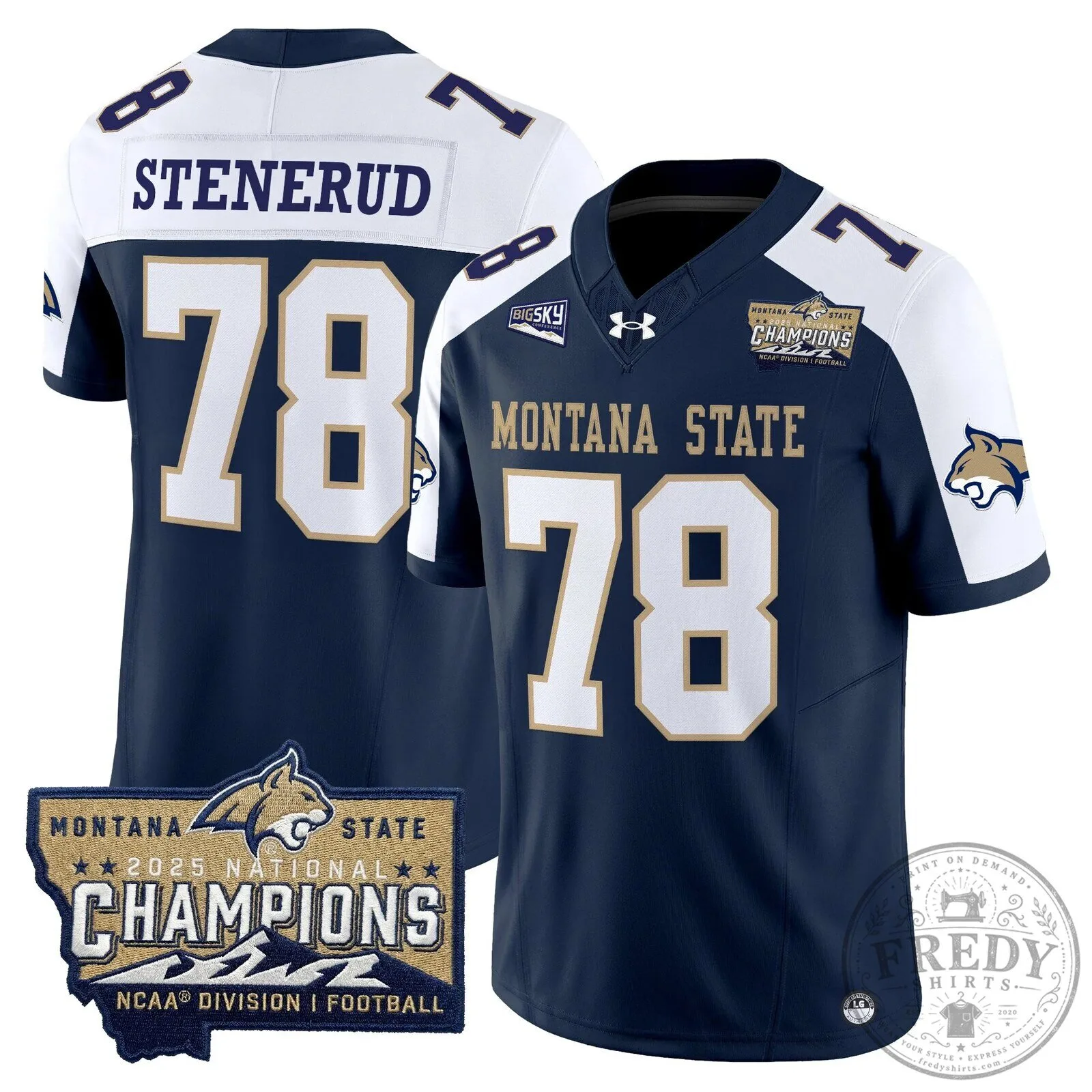 2025 National Champions Jersey for Montana State Bobcats Football 80 2025 National Champions Jersey for Montana State Bobcats Football