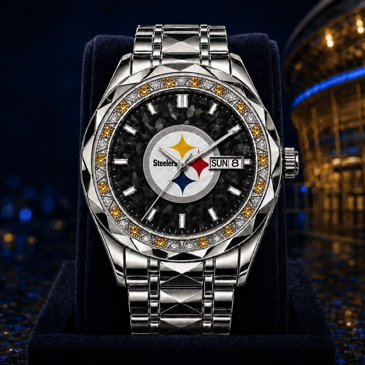 Pittsburgh Steelers National Football League Men's Diamond Wrist Watch