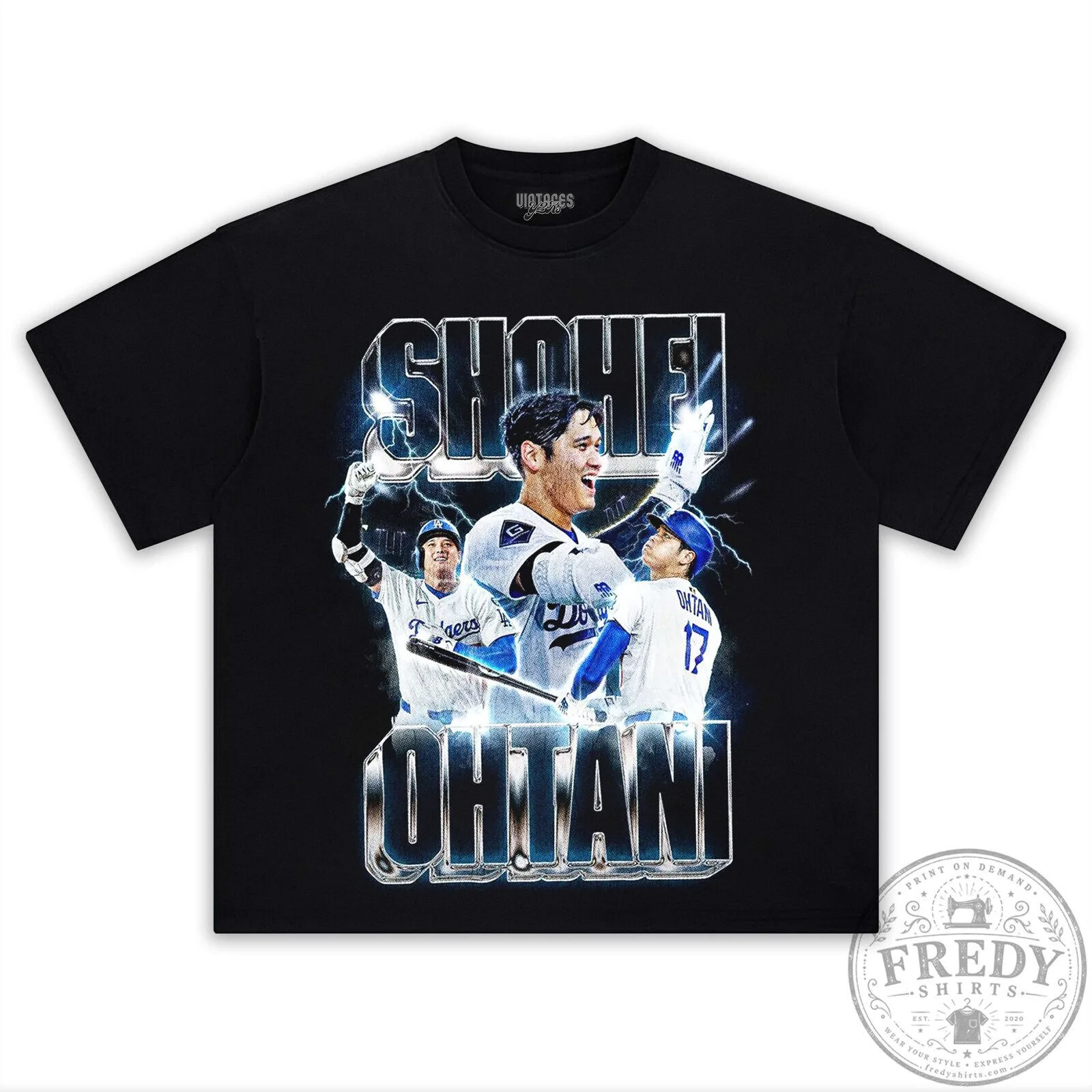 T-Shirt Featuring Baseball Star Shohei Ohtani of the Los Angeles Dodgers