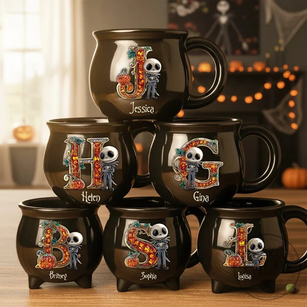 Nightmare Before Christmas Jack Skellington Halloween Alphabet Personalized Mug