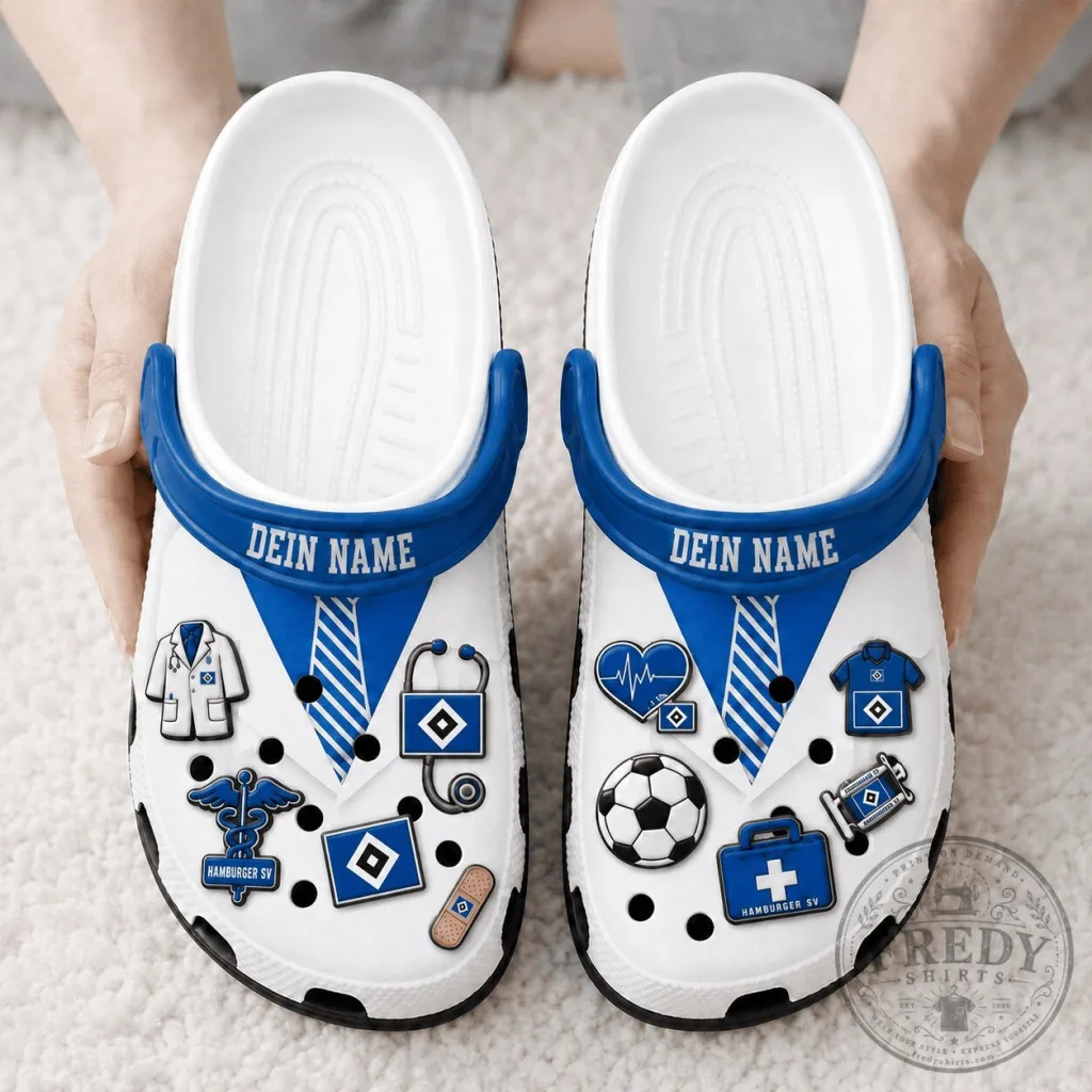 Hamburger SV Bundesliga Custom Name Football Club Clogs Shoes Hamburger SV Bundesliga Custom Name Football Club Clogs Shoes