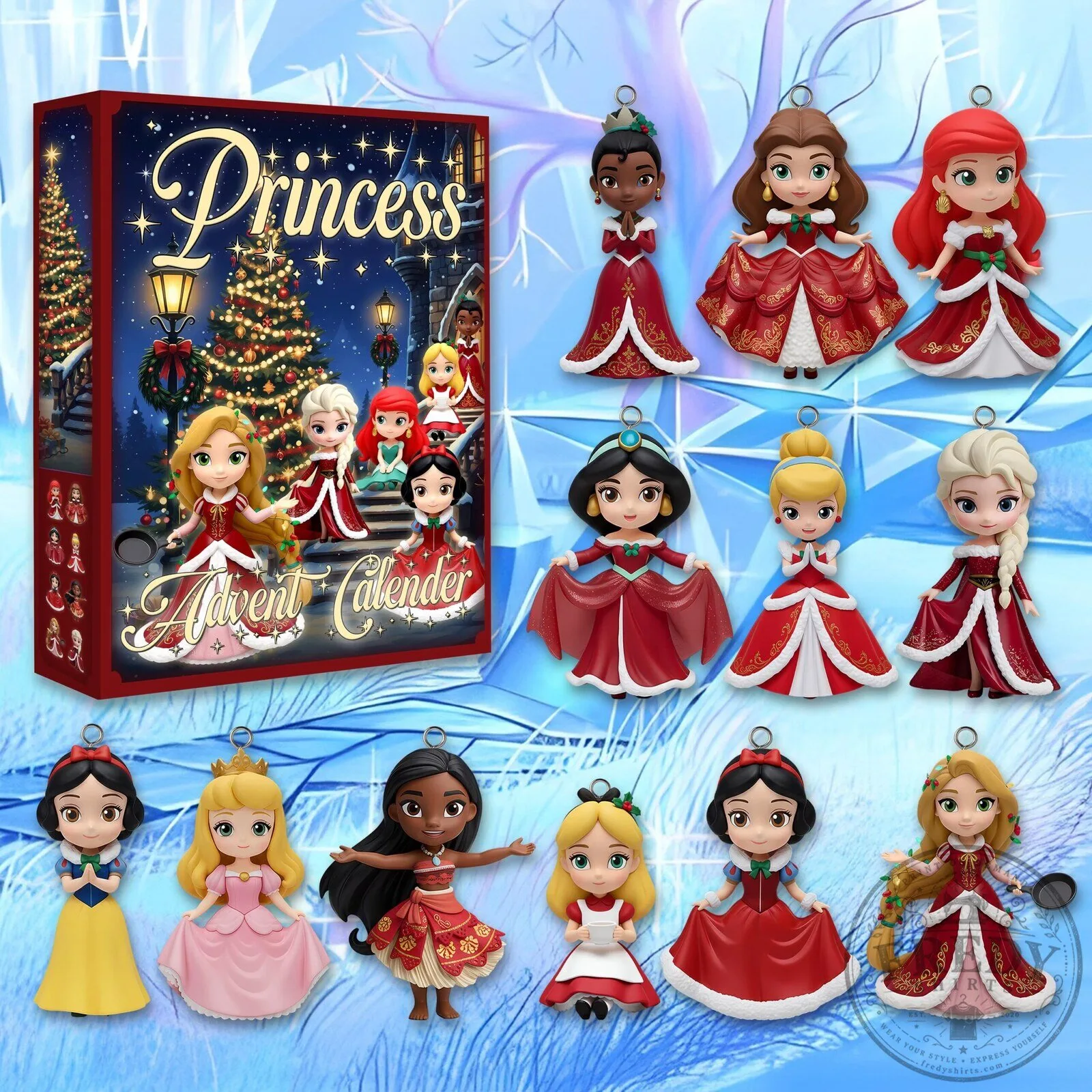Disney Princess Christmas Countdown Advent Calendar Box With Mini Ornaments 7 Disney Princess Christmas Countdown Advent Calendar Box With Mini Ornaments