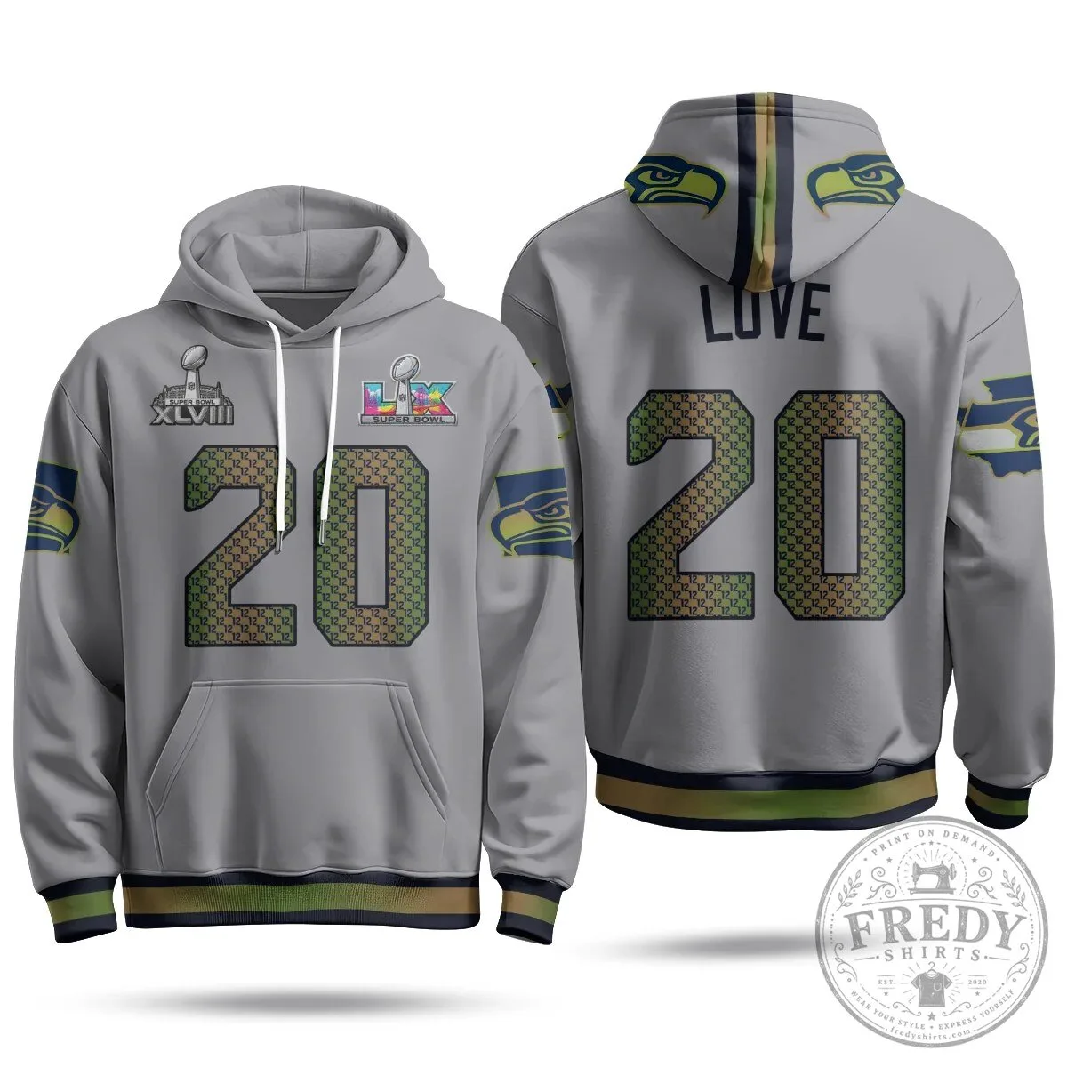 Jaxon Smith-Njigba Number 11 Hoodie - Seattle Seahawks Super Bowl XLVIII Champions Gear 50 Jaxon Smith-Njigba Number 11 Hoodie - Seattle Seahawks Super Bowl XLVIII Champions Gear