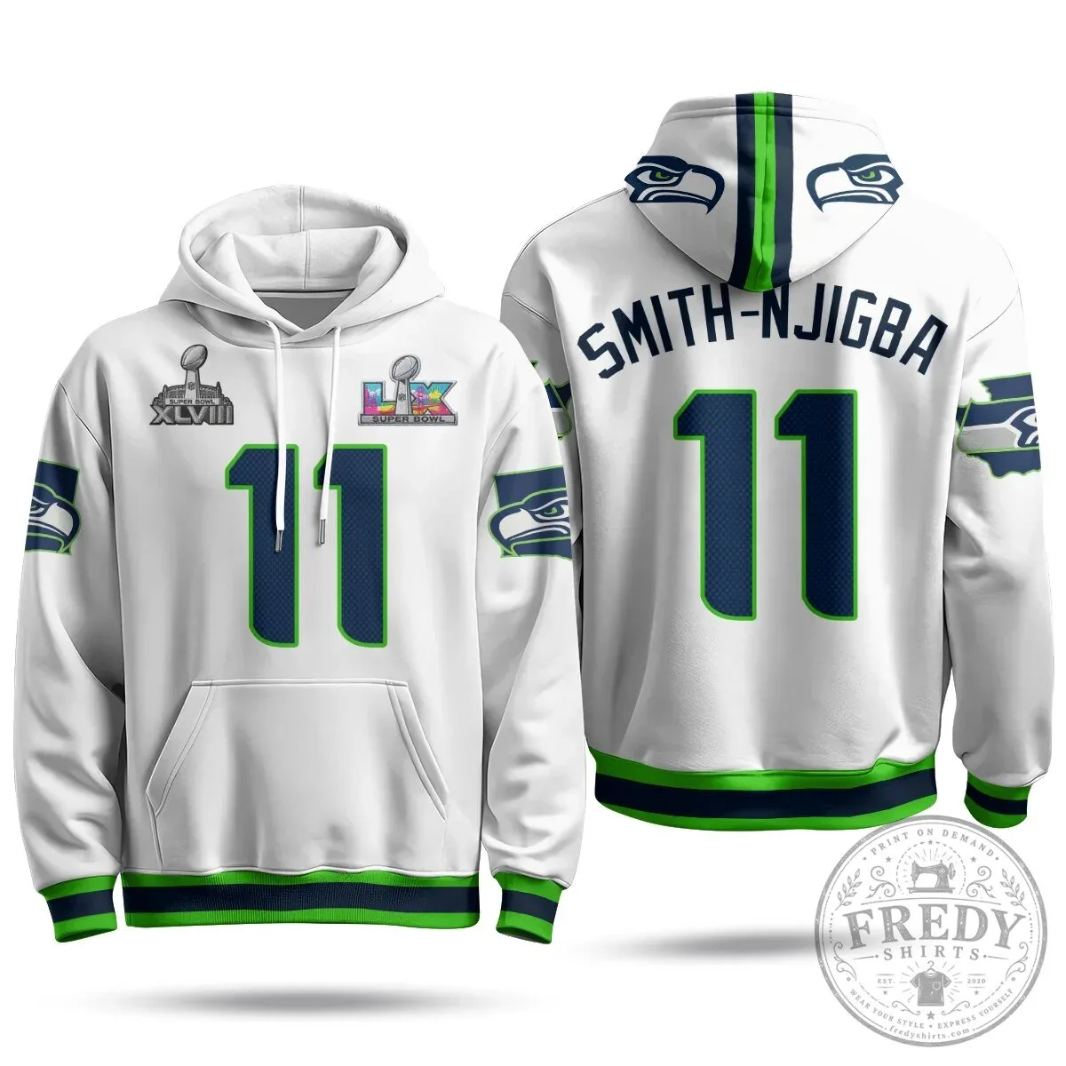Jaxon Smith-Njigba Number 11 Hoodie - Seattle Seahawks Super Bowl XLVIII Champions Gear 64 Jaxon Smith-Njigba Number 11 Hoodie - Seattle Seahawks Super Bowl XLVIII Champions Gear