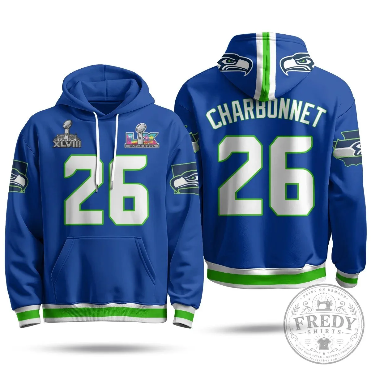 Jaxon Smith-Njigba Number 11 Hoodie - Seattle Seahawks Super Bowl XLVIII Champions Gear 76 Jaxon Smith-Njigba Number 11 Hoodie - Seattle Seahawks Super Bowl XLVIII Champions Gear