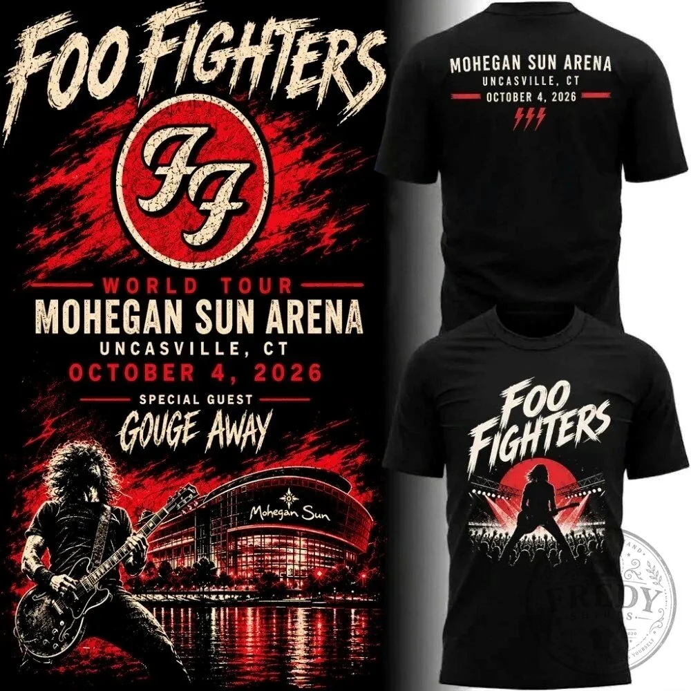 Foo Fighters Mohegan Sun Arena World Tour 2026 Concert Black T-Shirt