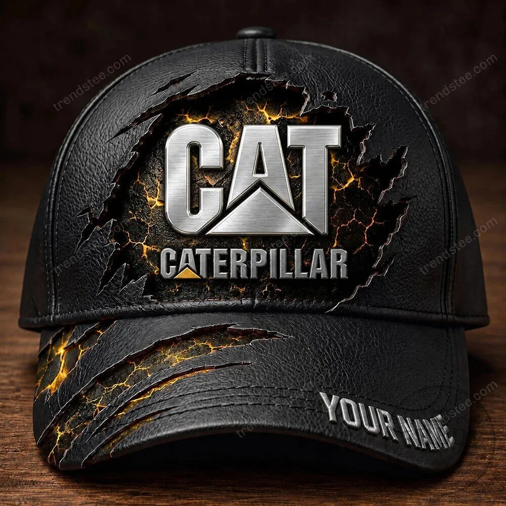 Caterpillar CAT Logo Personalized Black Baseball Cap Hat
