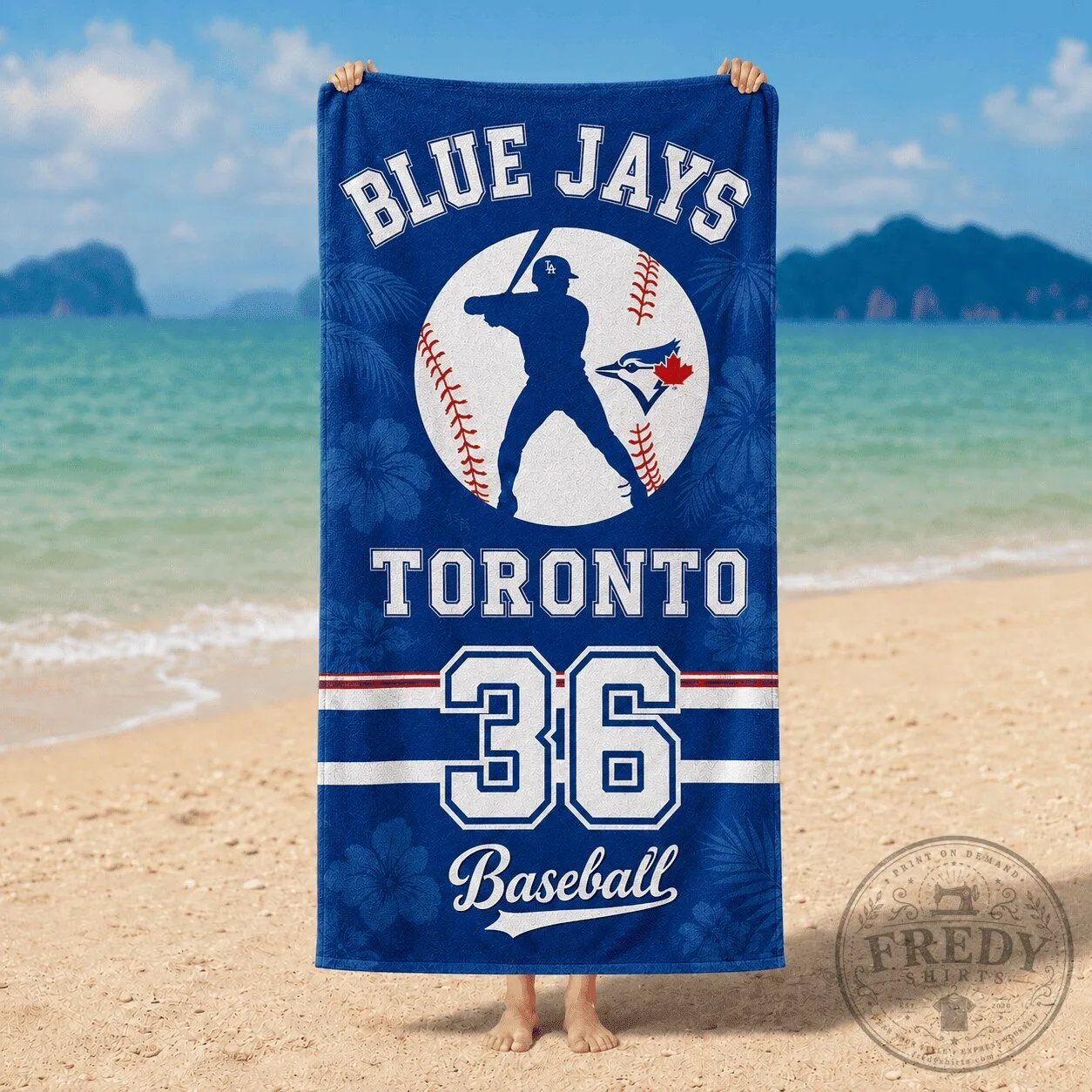 Toronto Blue Jays Baseball Player Number 36 Fan Beach Towel