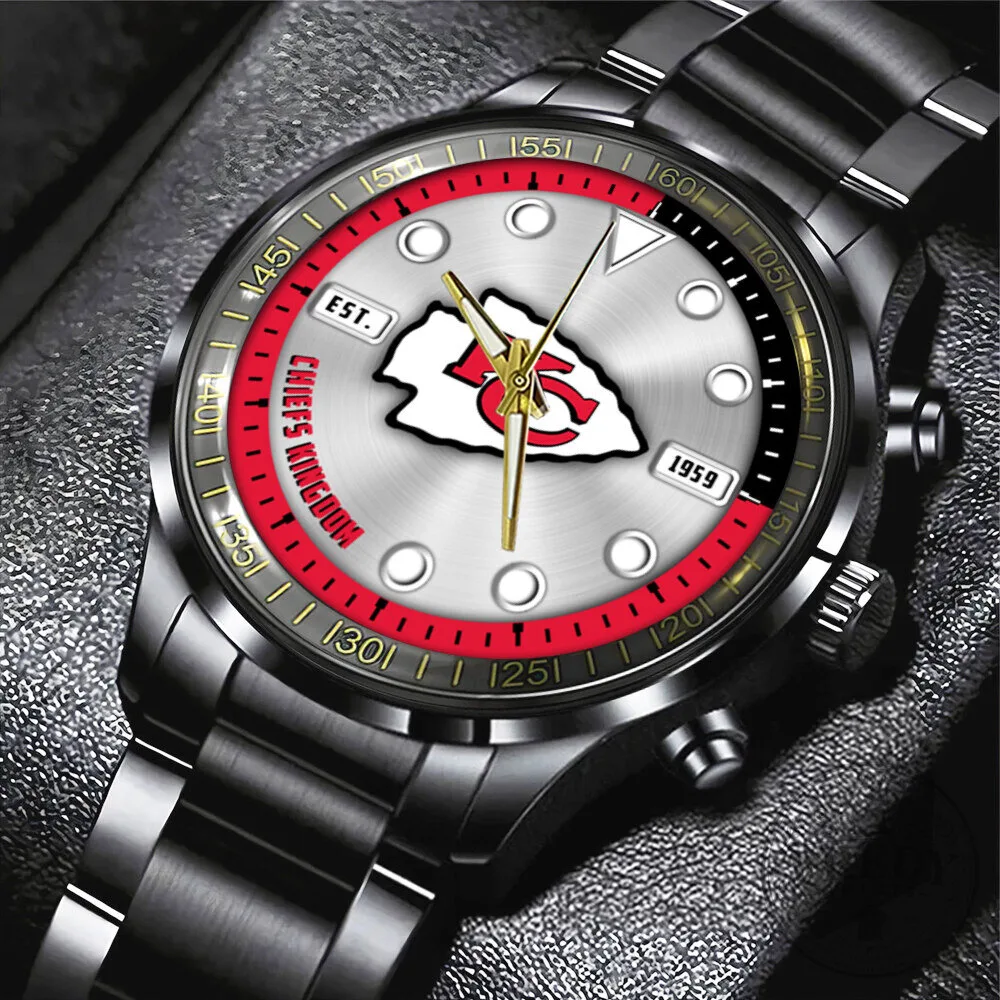 Kansas City Chiefs Kingdom Established 1959 Stainless Steel Watch