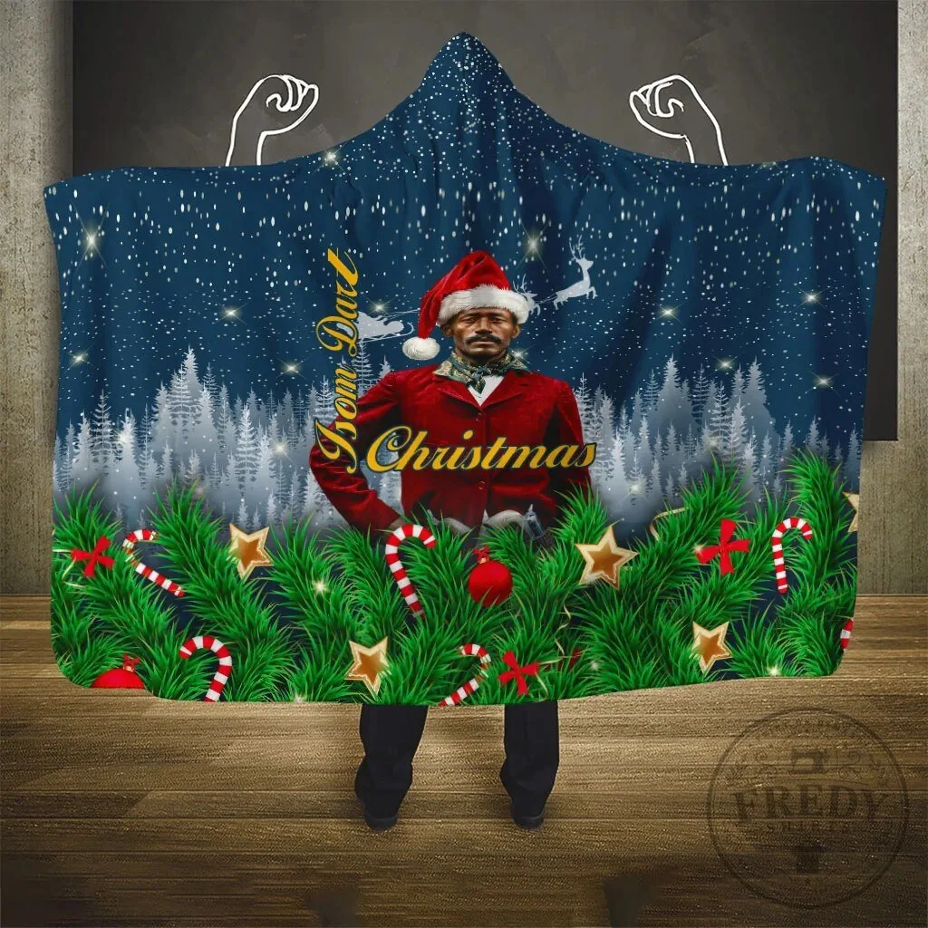 Isom Dart Christmas Black Cowboy Santa Hooded Blanket 8 Isom Dart Christmas Black Cowboy Santa Hooded Blanket