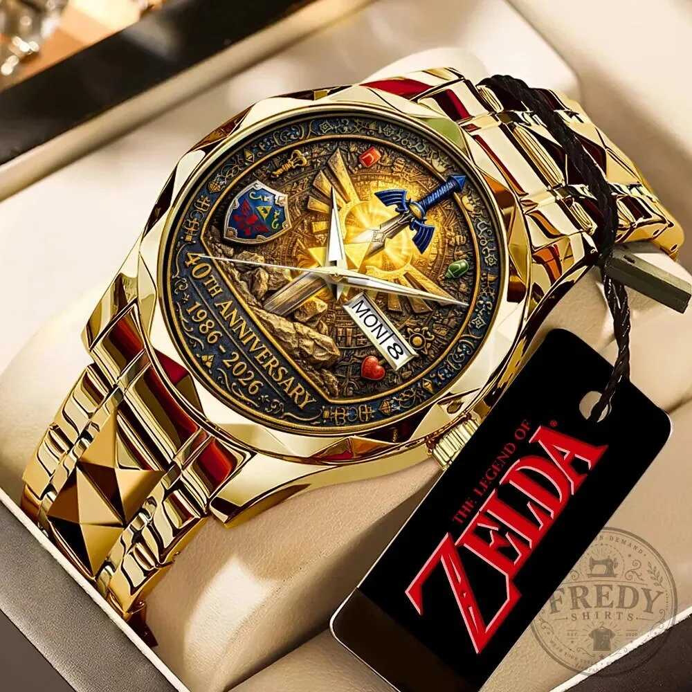 The Legend of Zelda 40th Anniversary Gold Stainless Steel Quartz Watch